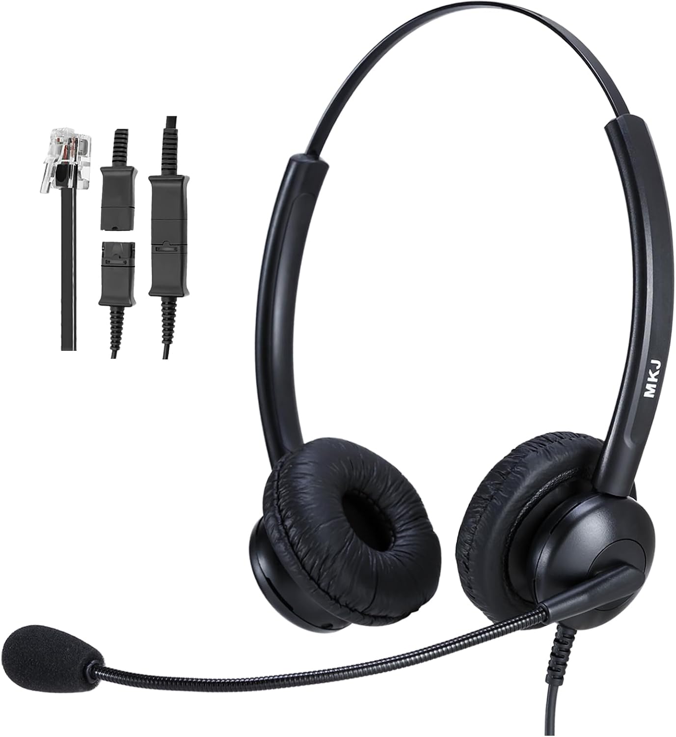 Thumbnail 6 de MKJ RJ9 Call Centre Telephone Headset with Noise-Cancelling Microphone