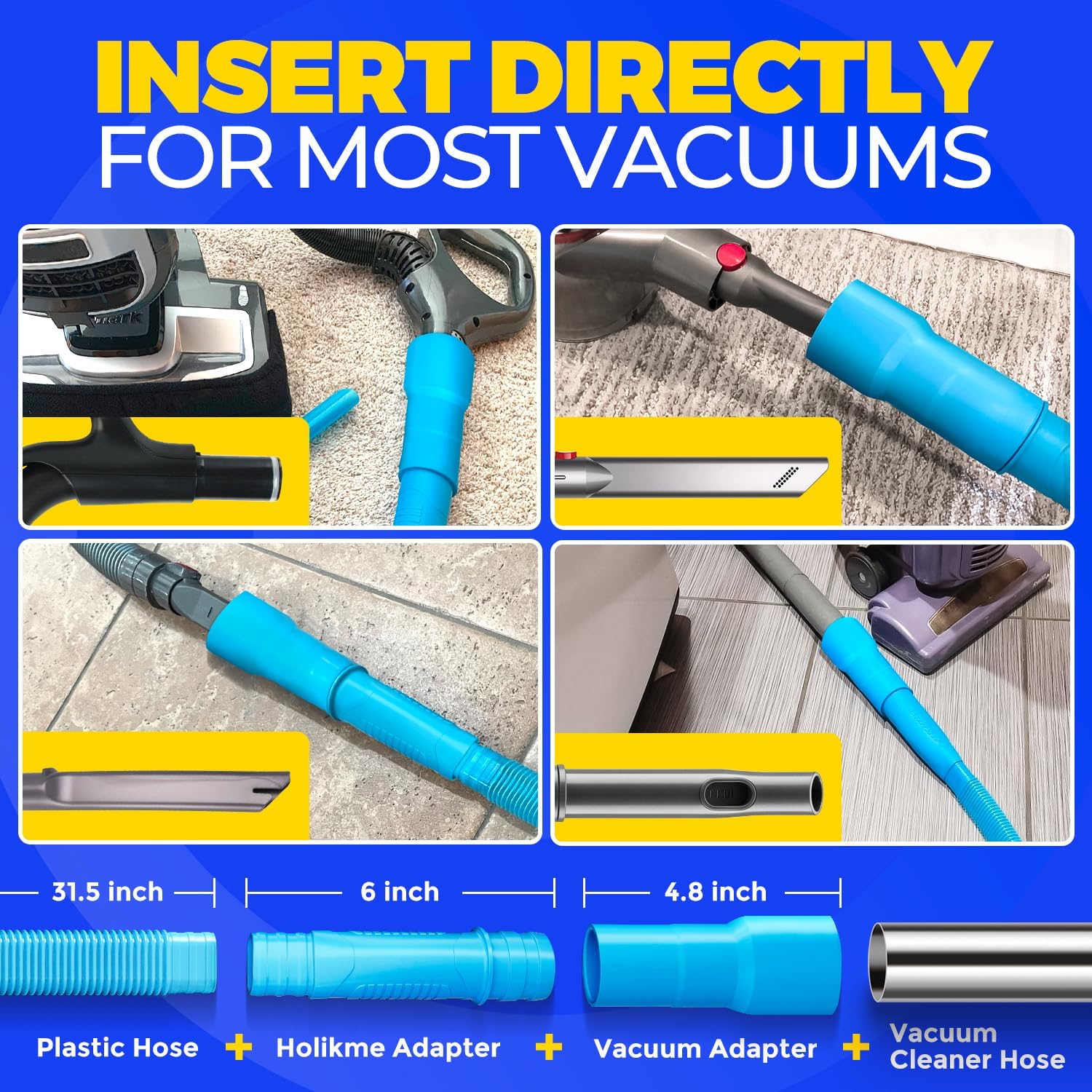 Detalle de Holikme Dryer Vent Cleaner Kit 2Pack with Lint Vacuum Attachment & Brush