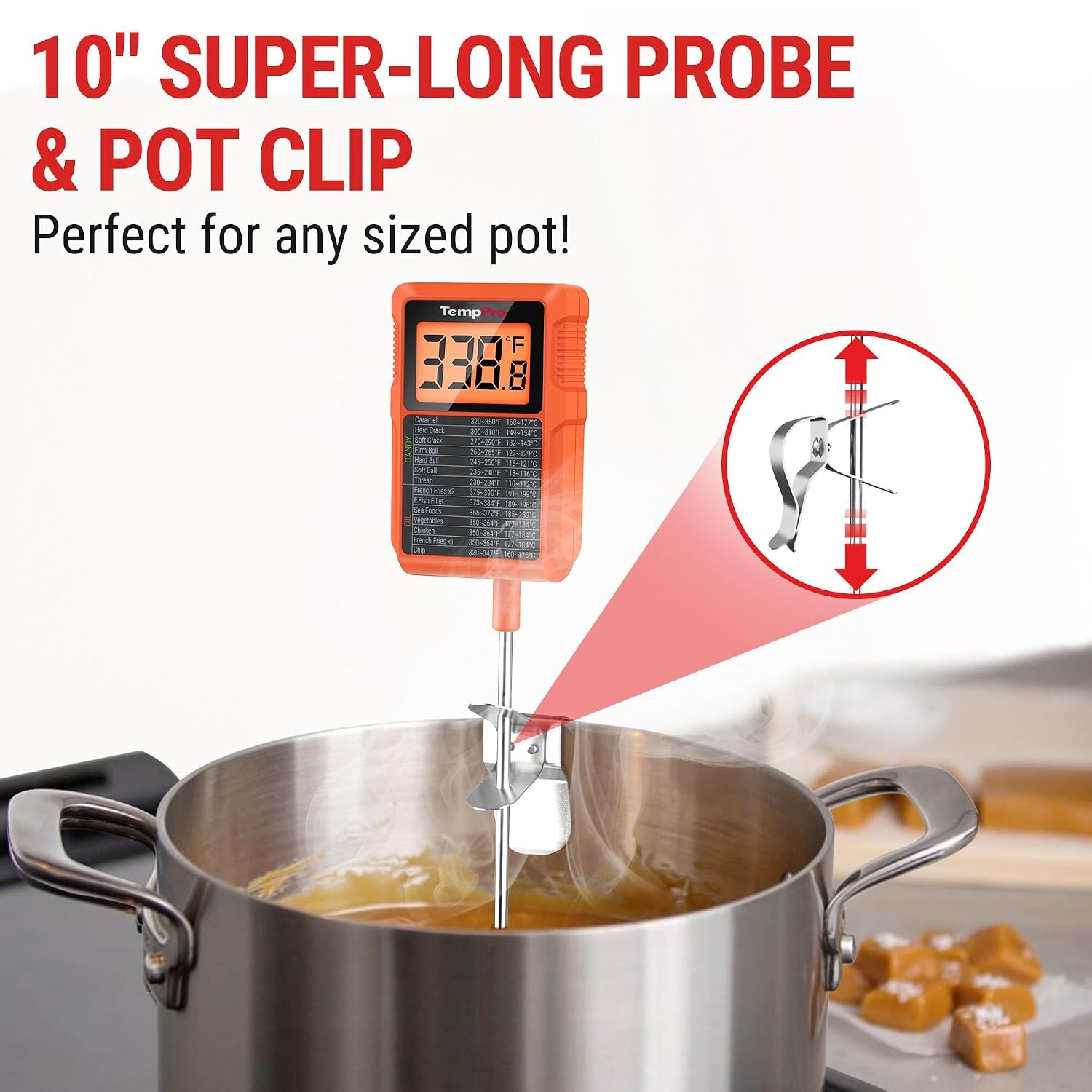 Detalle 2 de TempPro TempDip PLUS TP510 Digital Candy Thermometer with 10-Inch Probe