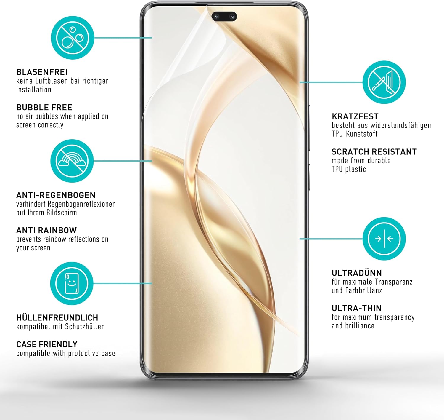 Thumbnail 4 de SmarTect TPU Screen Protector for Honor 200 Pro, 2 Films + 2 Camera Protectors