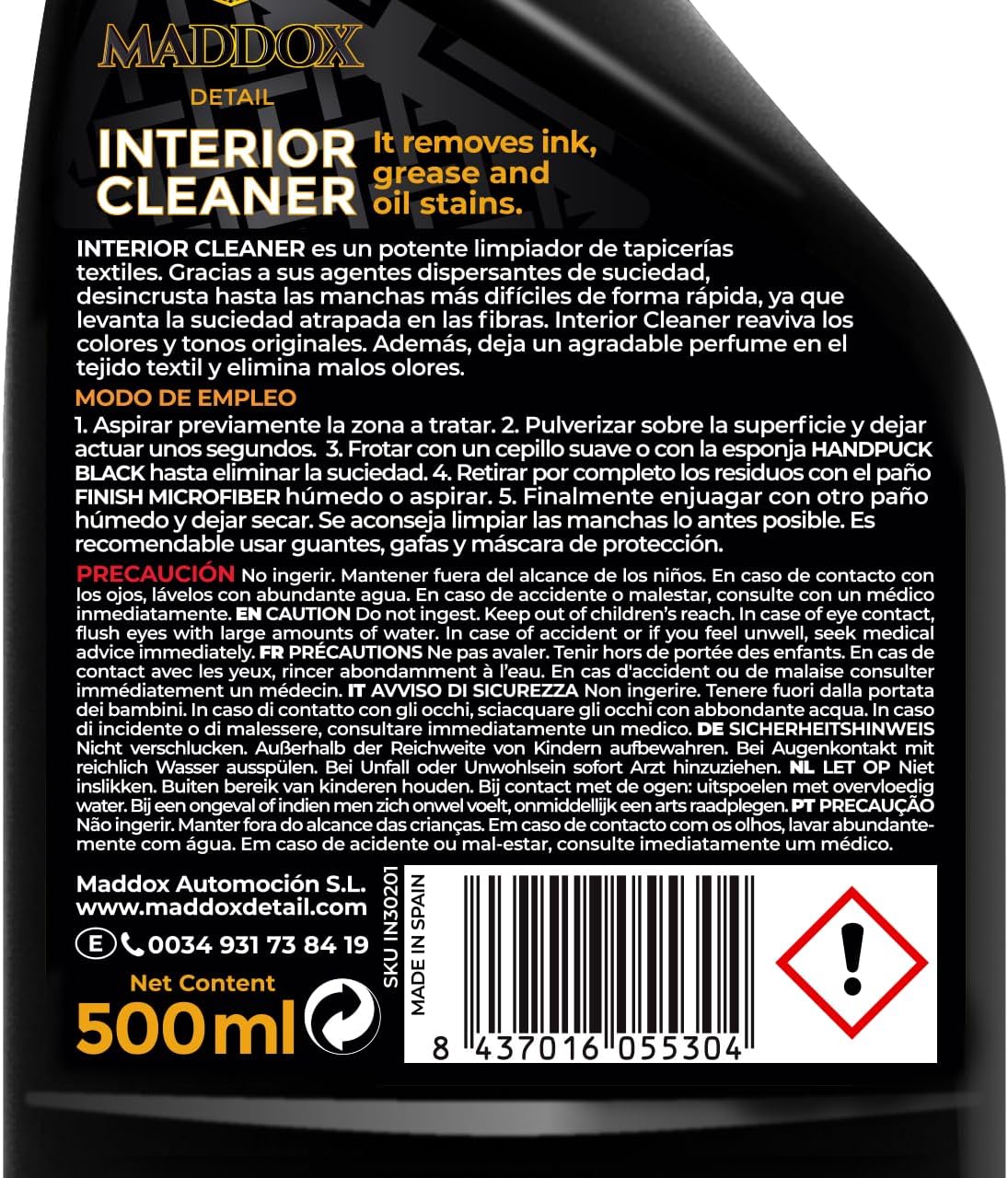 Detalle 1 de Maddox Detail Limpiador Tapicerías 500ml