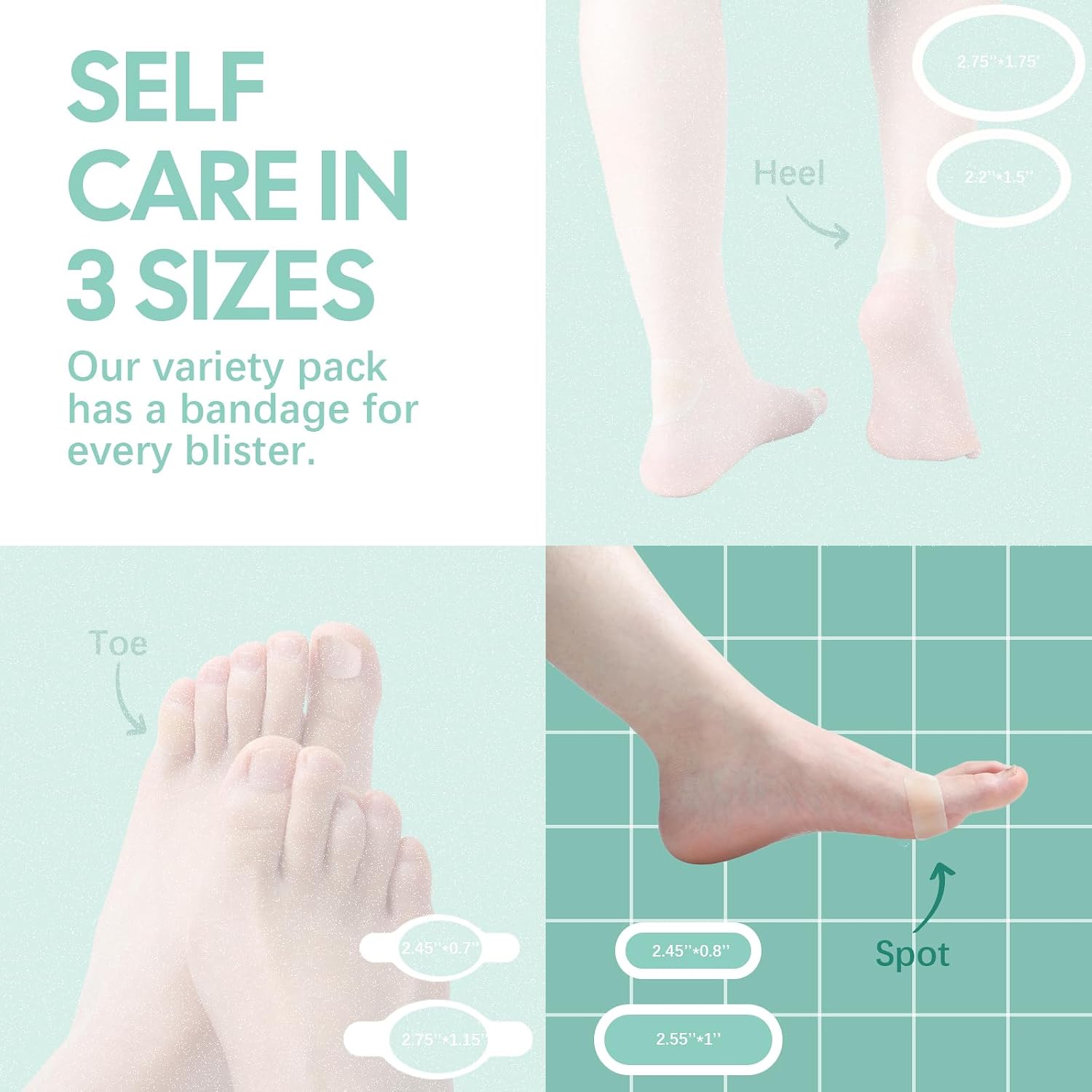 Detalle de Welnove 30 Pieces Blister Plasters for Feet — Invisible Hydrocolloid Gel Bandages