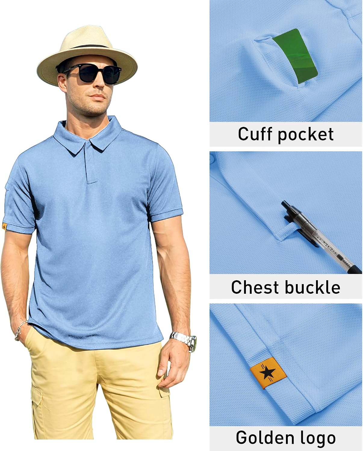 Thumbnail 1 de ZITY Men’s Short-Sleeve Polo Shirt with Cooling & Moisture-Wicking Fabric