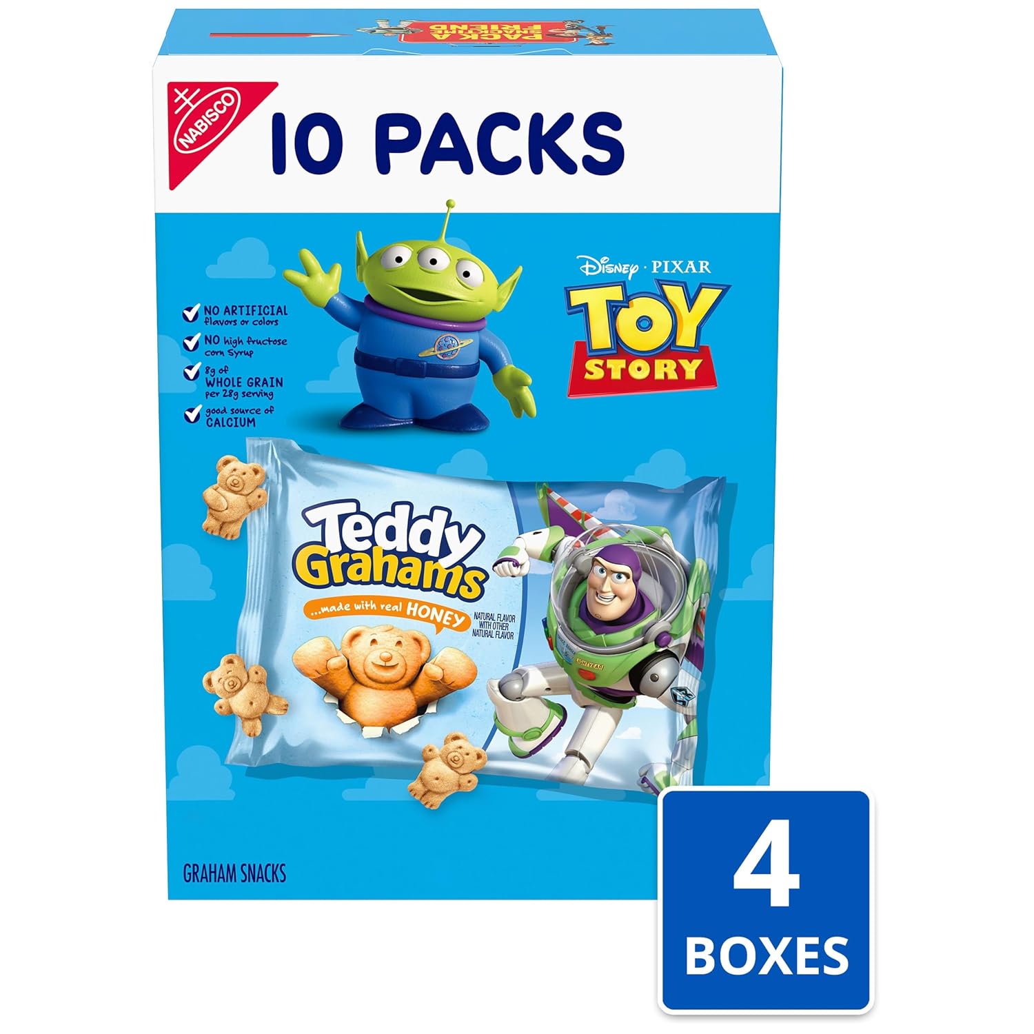 Detalle de TEDDY GRAHAMS Honey Graham Snacks, 40 Individual 1 oz Packs, 8g Whole Grain