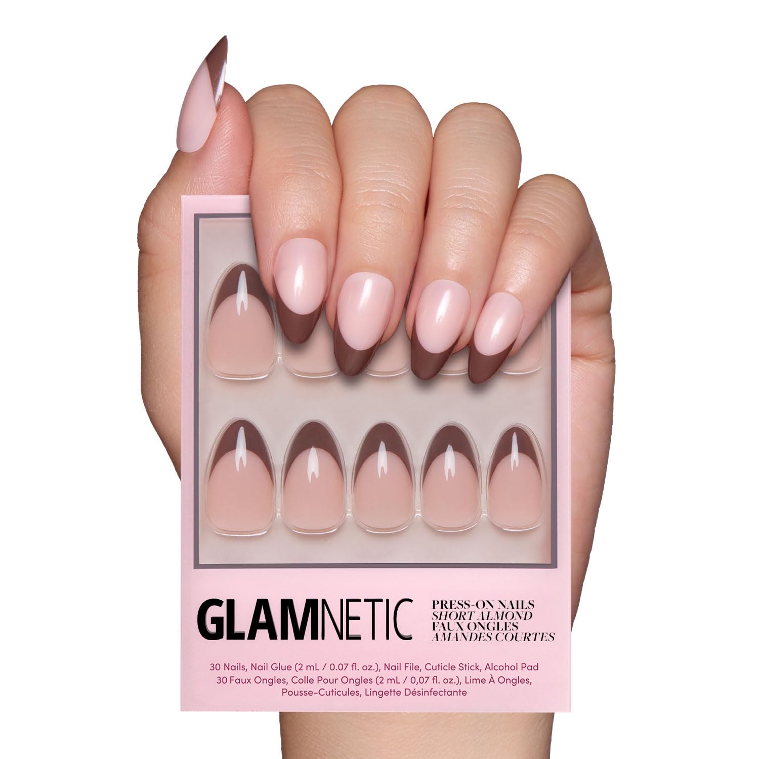 Thumbnail 6 de Glamnetic Press On Nails “Into Blue” – Glazed Short Oval Periwinkle French Tips (15 Sizes, 30 Nails Kit)