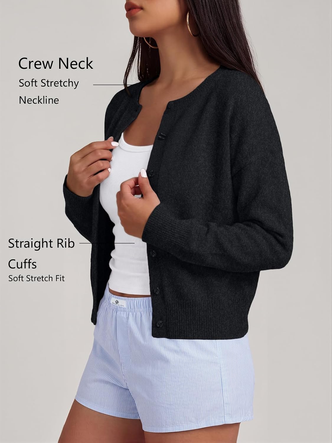 Detalle de Trendy Queen Cropped Cardigan Sweater 2026