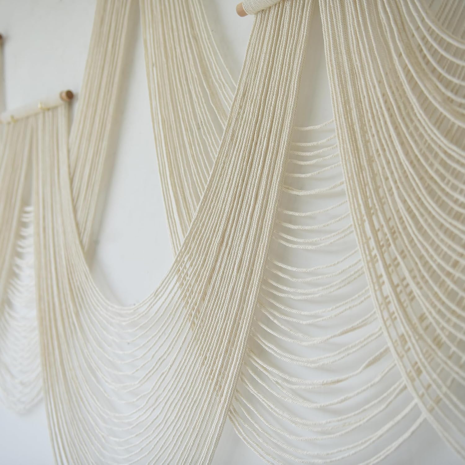 Thumbnail 6 de IOWER Ivory Macrame Wall Hanging, Handmade Geometric Fiber Wall Art
