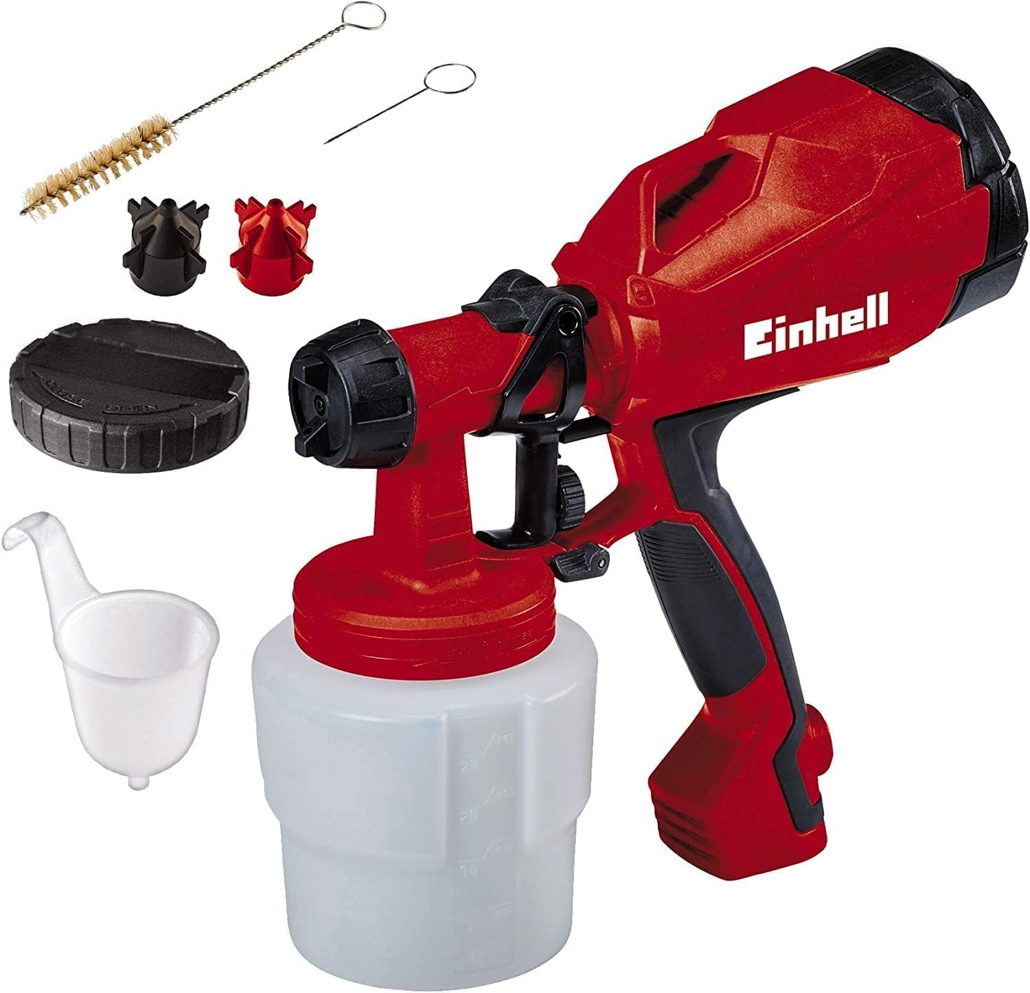Einhell TC-SY 400 P : Pistolet à peinture électrique (400 W) pour laques et vernis avec accessoires