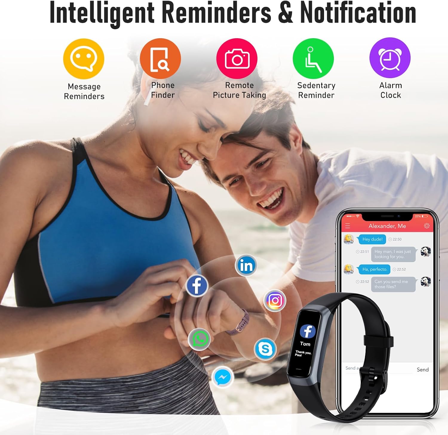 Thumbnail 3 de Spurkey Fitness Tracker with 24/7 Heart Rate and Health Monitoring