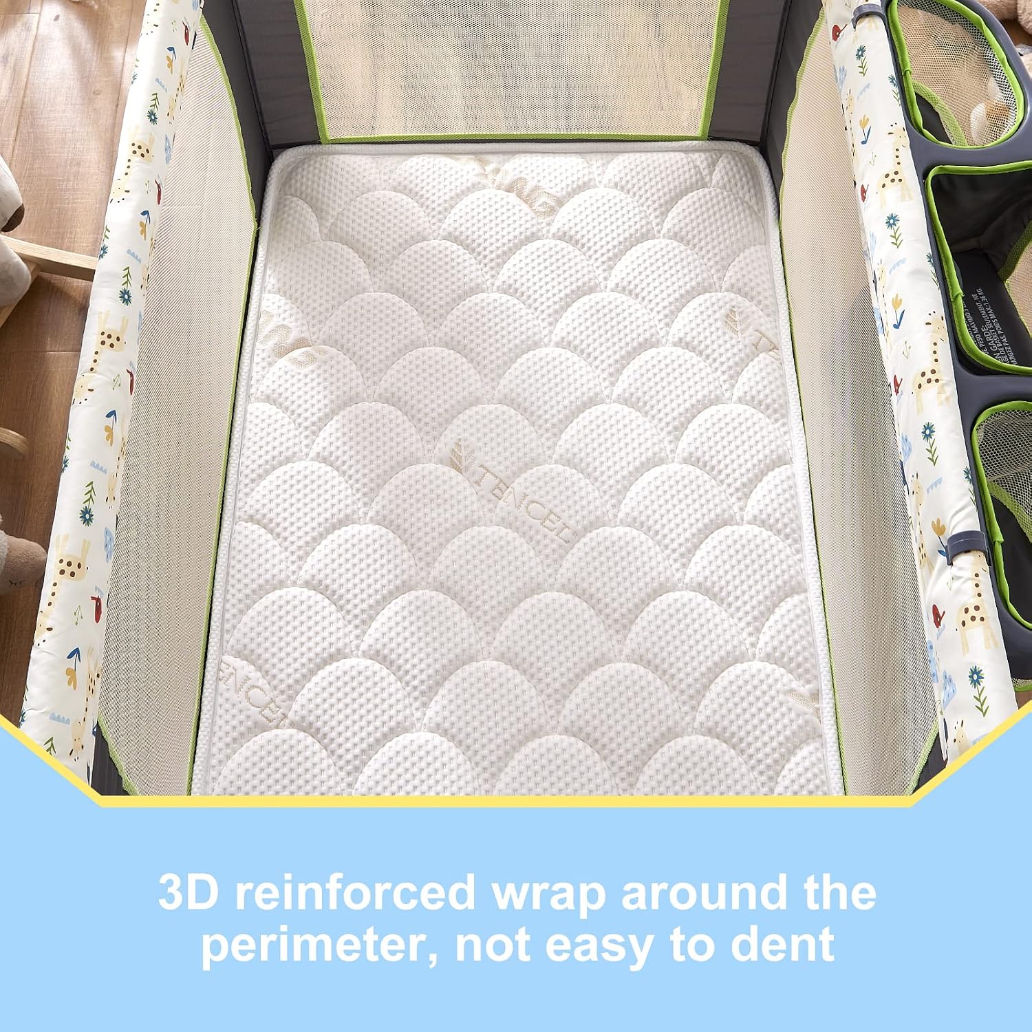 Thumbnail 2 de Vibe Bear YX-16 Pack and Play Mattress Topper, 38" x 26", Breathable Memory Foam
