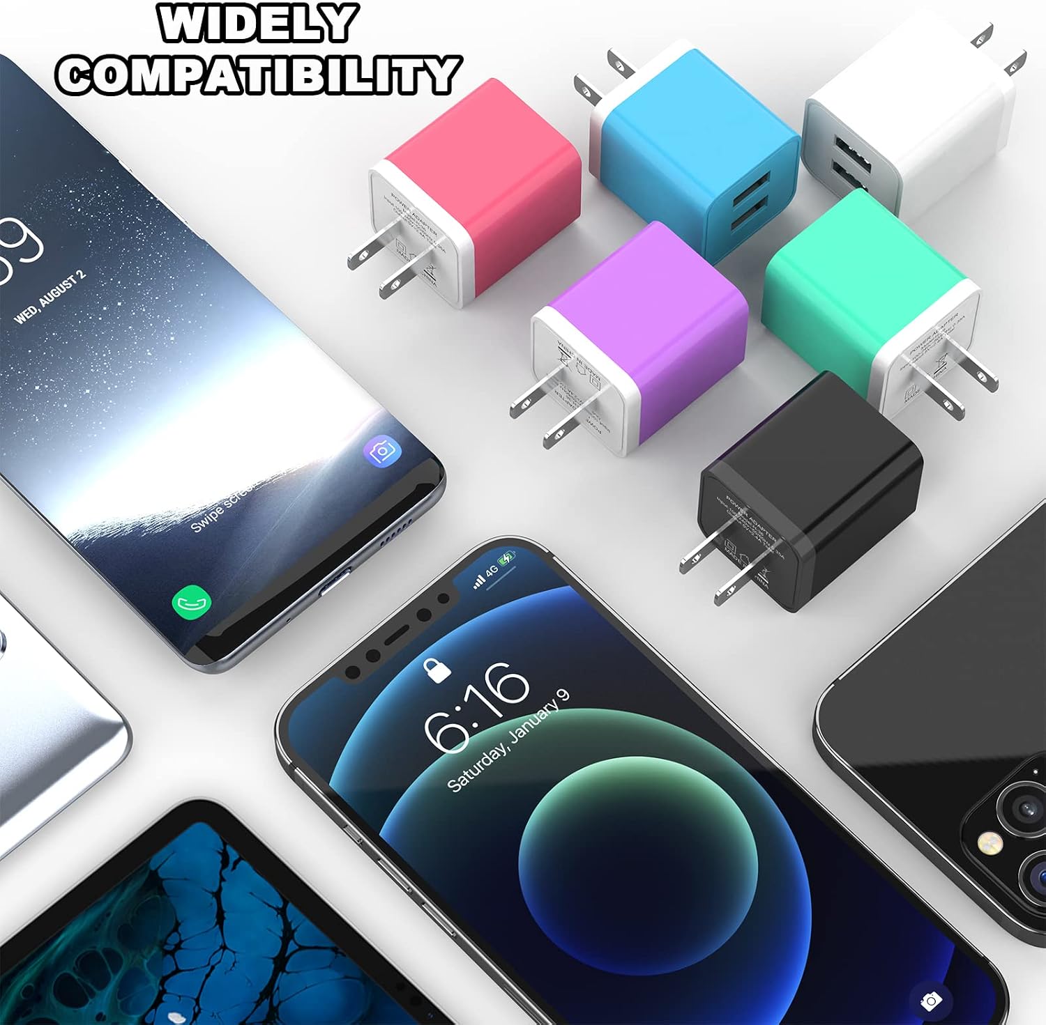 Thumbnail 6 de iGENJUN 2.4A Dual USB Wall Charger 6-Pack