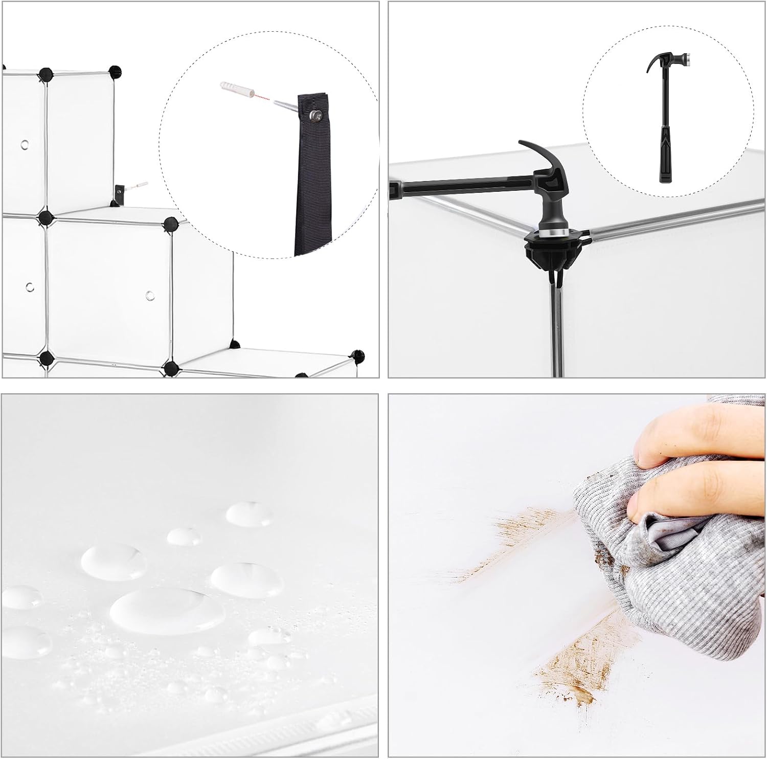 Detalle 2 de SONGMICS Armadio a 9 cubi LPC116WS con ante opache