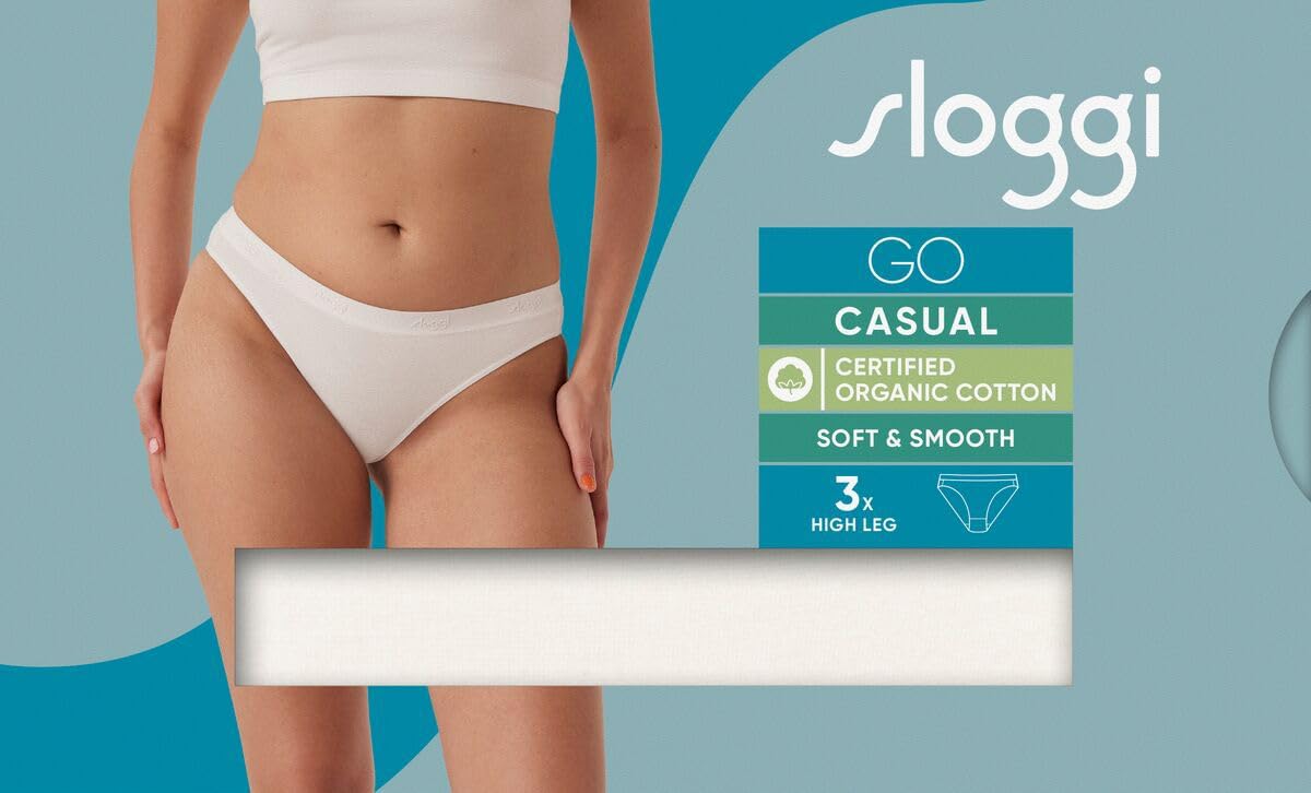 Detalle de Sloggi Women's Go Casual High Leg 3p underwear – Pack of 3