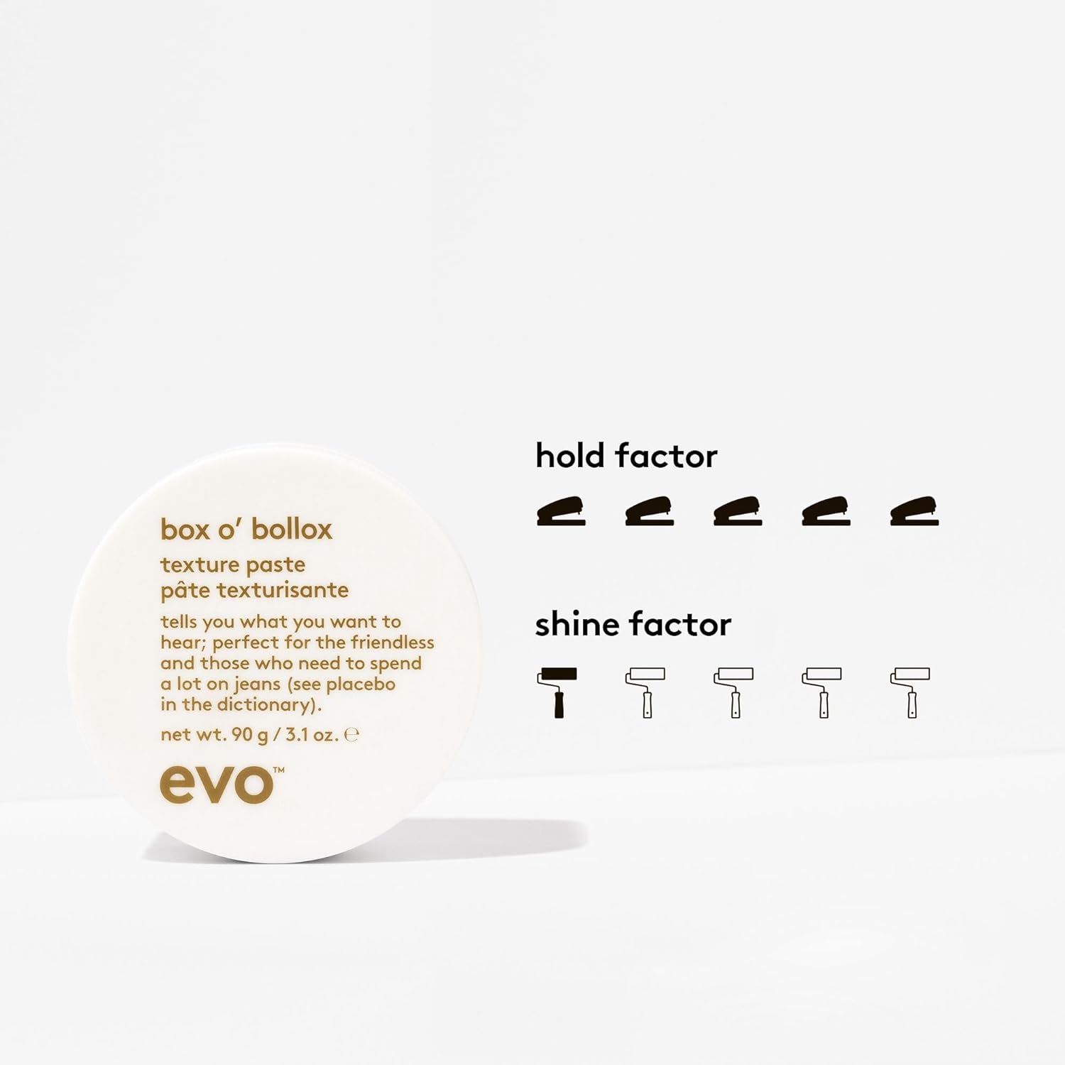 Thumbnail 1 de Evo Box O' Bollox Texture Paste: Hair styling paste for long-lasting hold with a matte finish