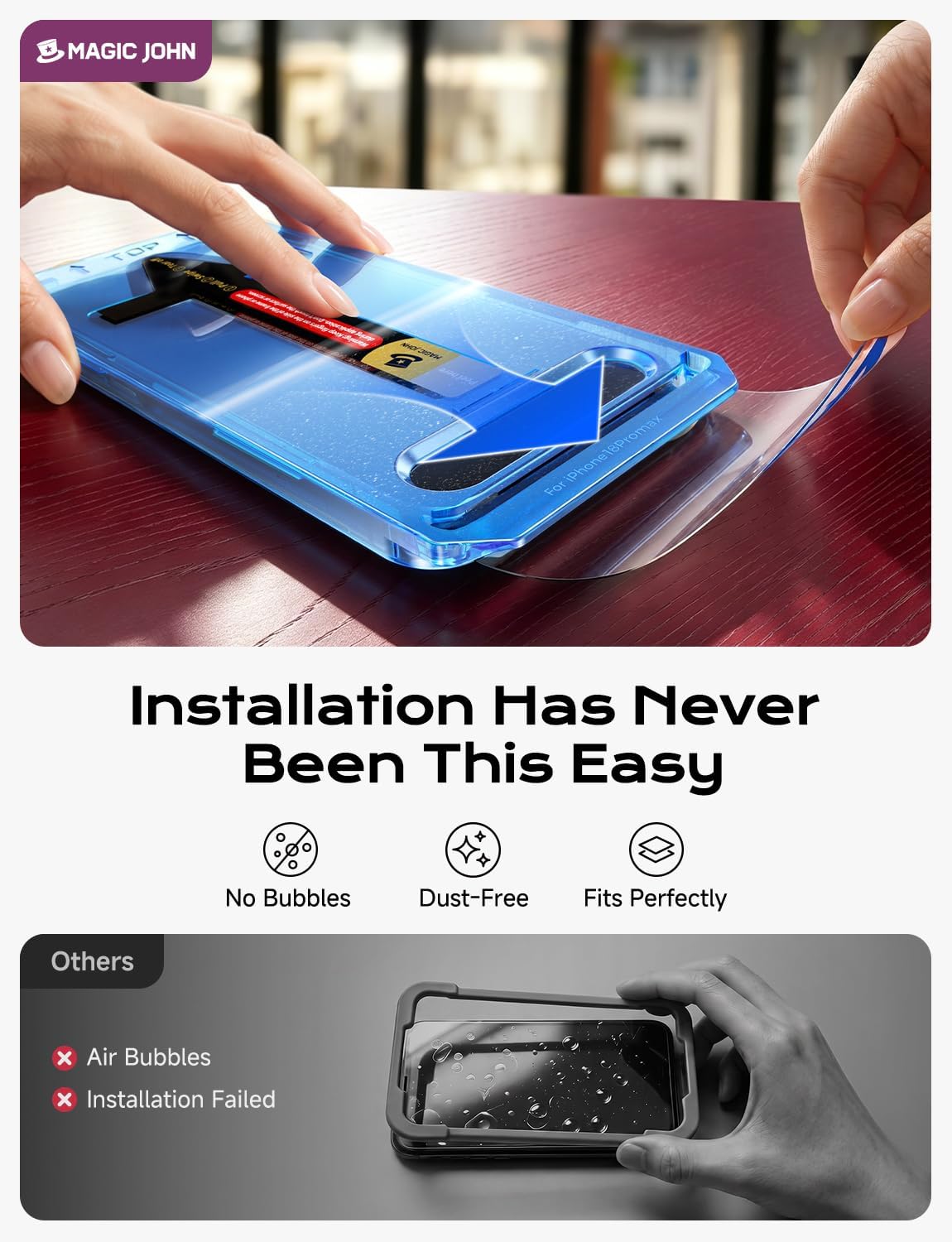 Thumbnail 3 de MAGIC JOHN iPhone 18 Pro Max 6.9-Inch Privacy Screen Protector, 2-Pack