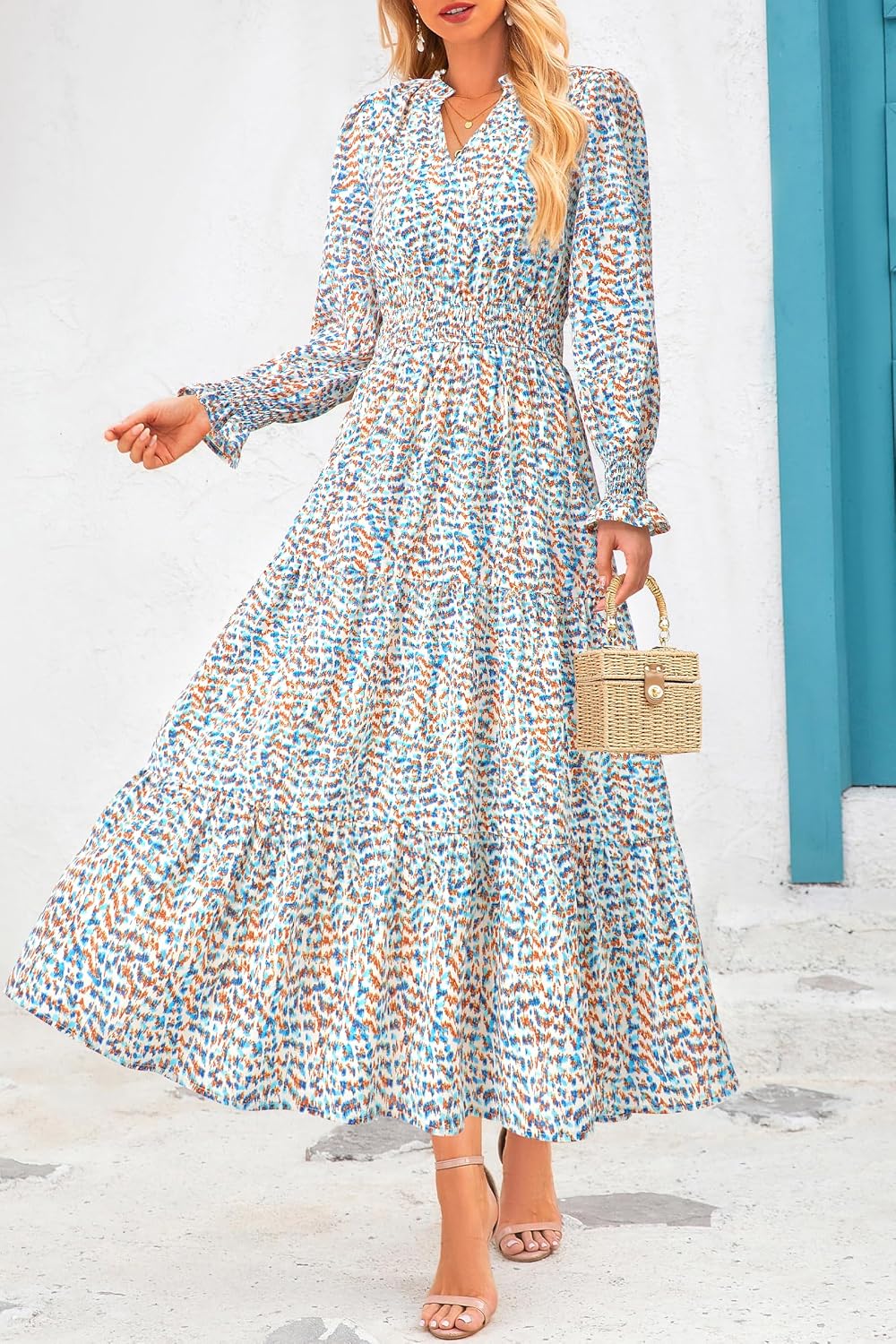 Thumbnail 2 de PRETTYGARDEN Floral Maxi Dress V-Neck