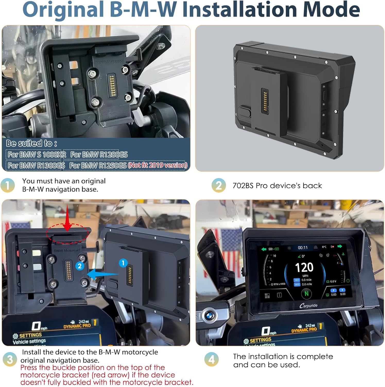 Thumbnail 6 de Carpuride W702BS Pro 7" Motorcycle CarPlay screen