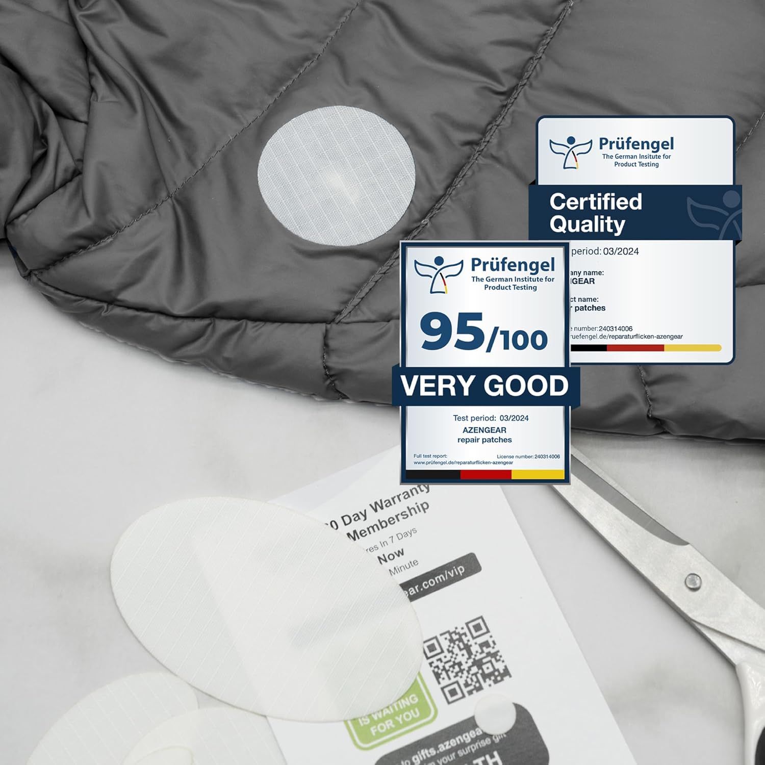 Thumbnail 4 de aZengear Repair Patches (30+ Colours) – 11-piece Self-Adhesive Patch Kit for Down Jackets, Tents, Shoes and More