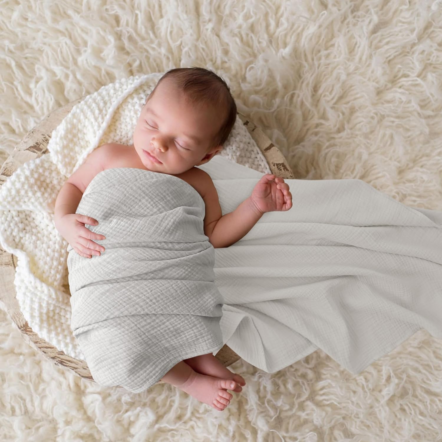 Thumbnail 5 de Bearmoss Baby Musselin Decke 3er Set