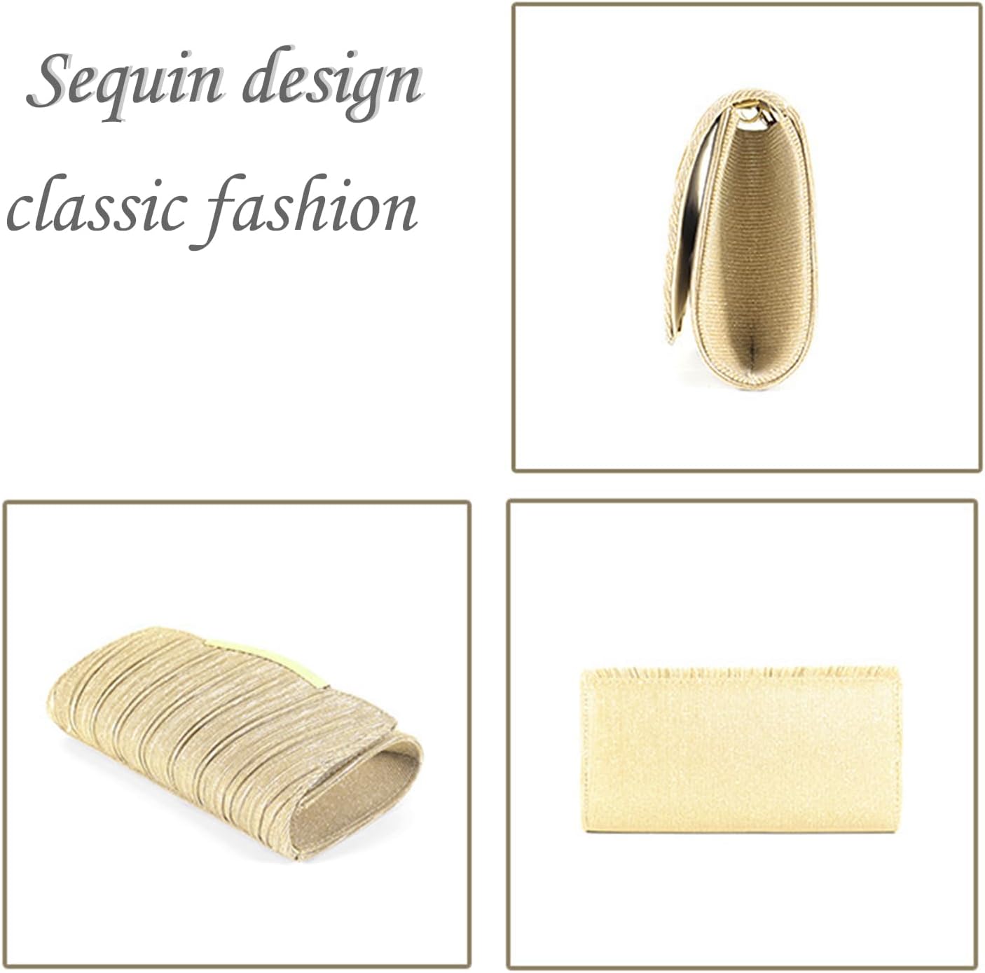 Thumbnail 5 de Kememo Sequin Clutch Bag 23 x 13 cm