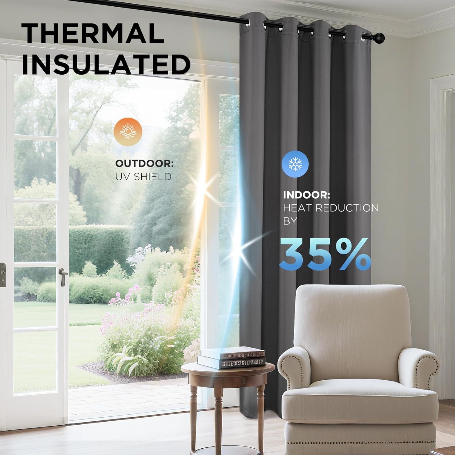 Detalle 2 de Joydeco Blackout Curtains 90-Inch