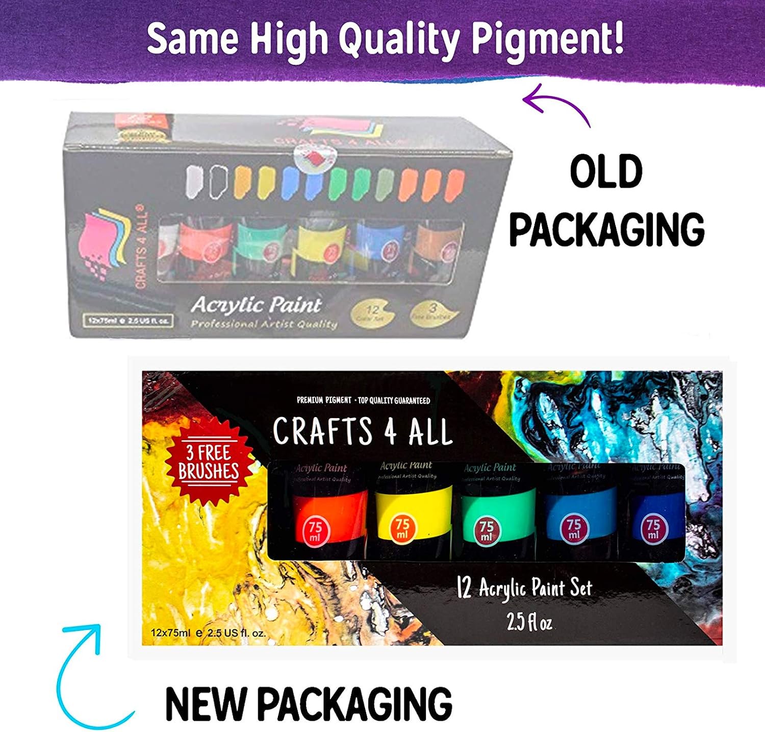 Detalle 2 de Crafts 4 ALL Large Acrylic Paint Set 75ml