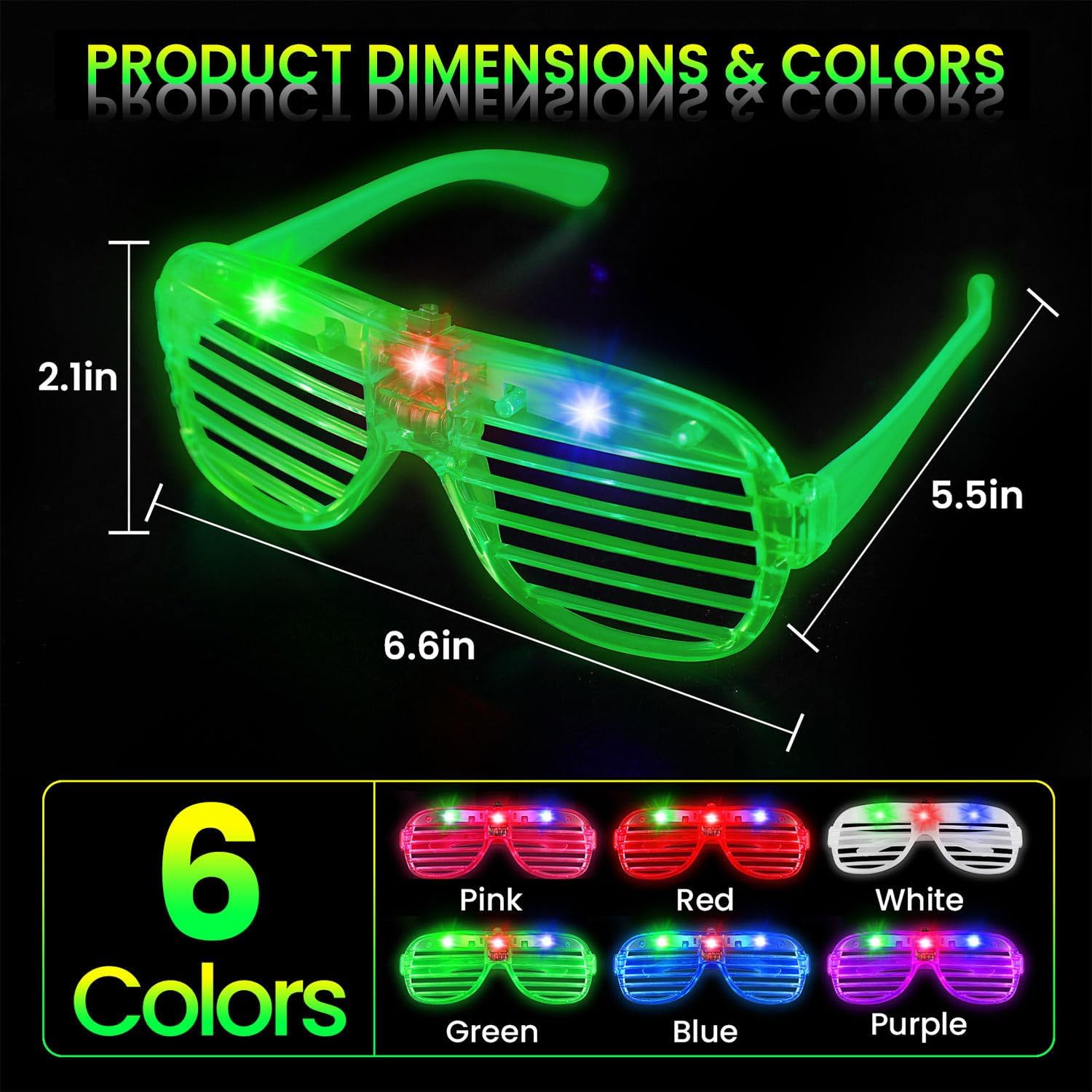 Thumbnail 1 de AstrivixDD 120 Pack LED Glasses — 6 Colors Light Up Glasses for Parties
