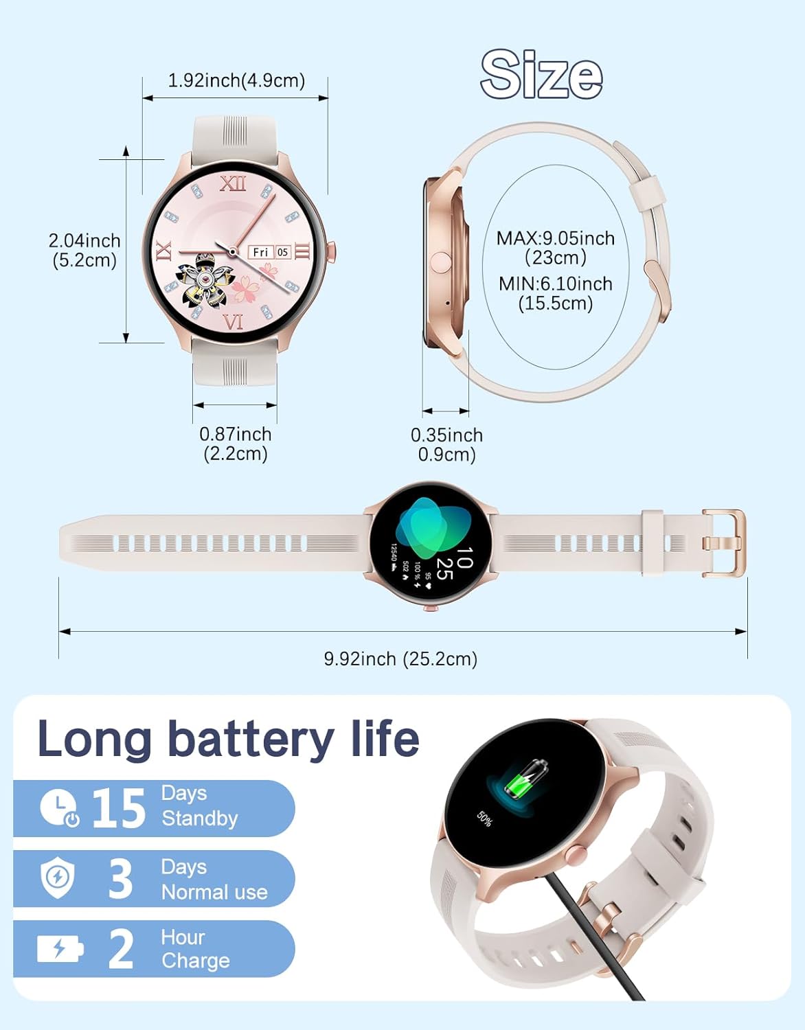 Thumbnail 6 de HUAKUA Smartwatch donna Bluetooth