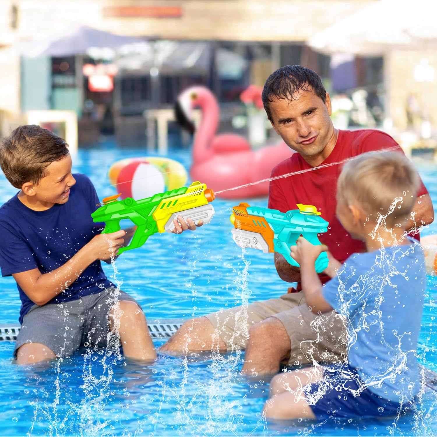 Thumbnail 1 de Quanquer 600cc Water Guns for Kids & Adults — 6 Pack Super Soaker Blasters