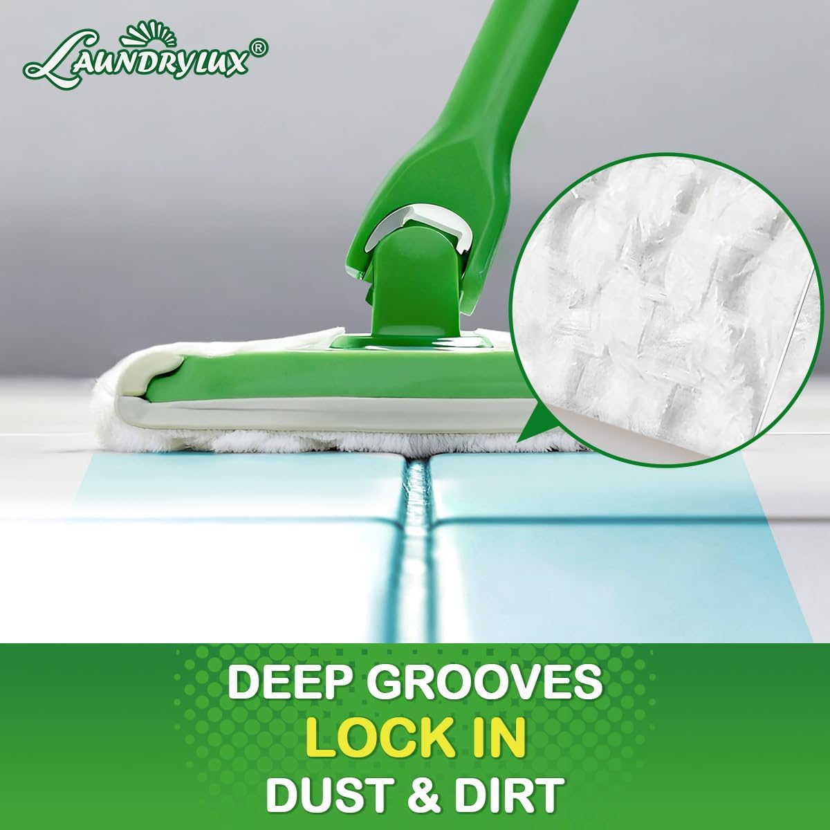 Detalle de LAUNDRYLUX Heavy Duty Dry Sweeping Cloths Refills for Swiffer Sweeper — 32 Count
