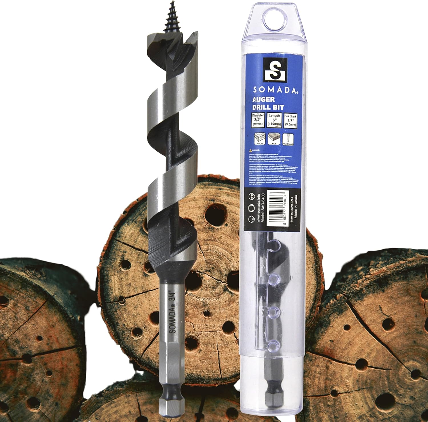 SOMADA 3/4-Inch x 6-Inch Wood Auger Drill Bit