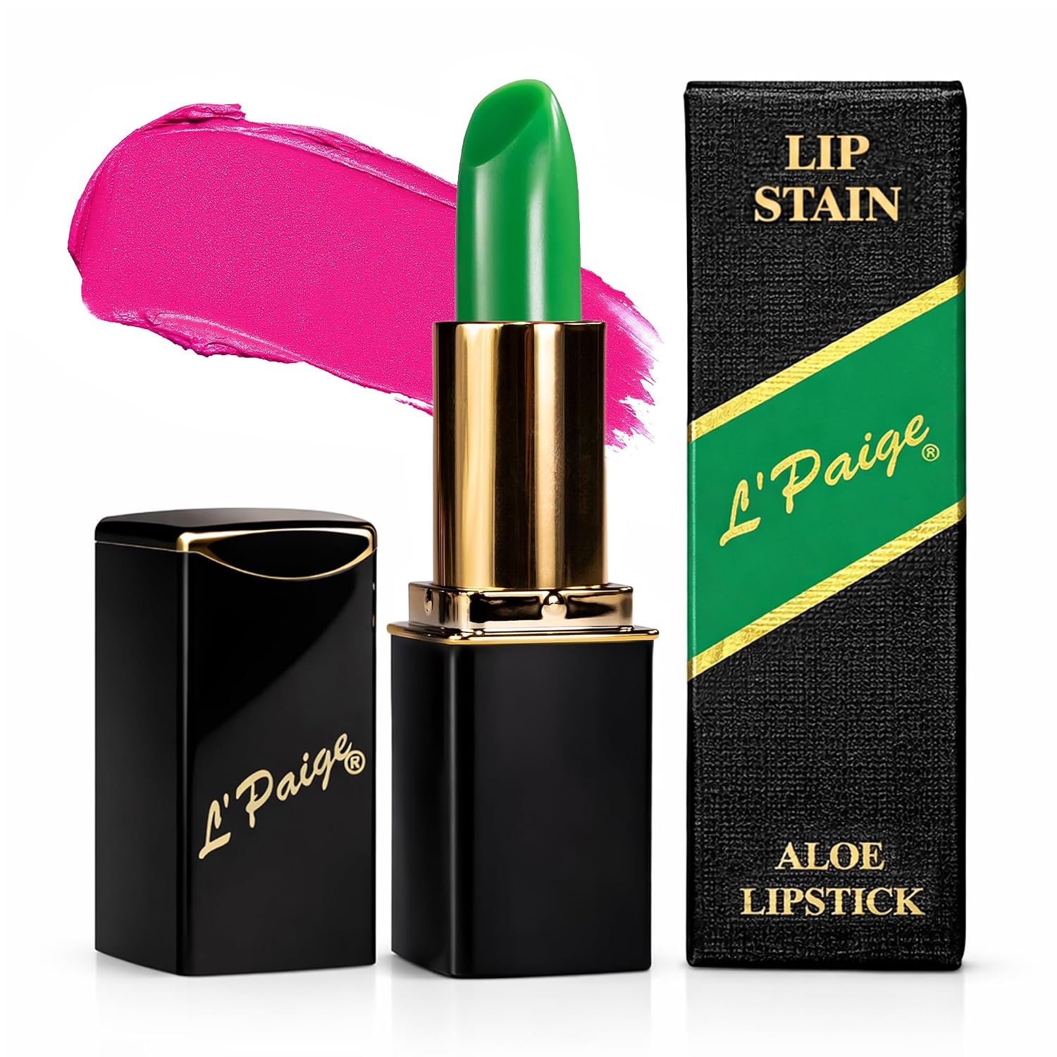 Detalle de L'Paige SG_B0001K55RM_US Color-Changing Green Lipstick, Shade LGR