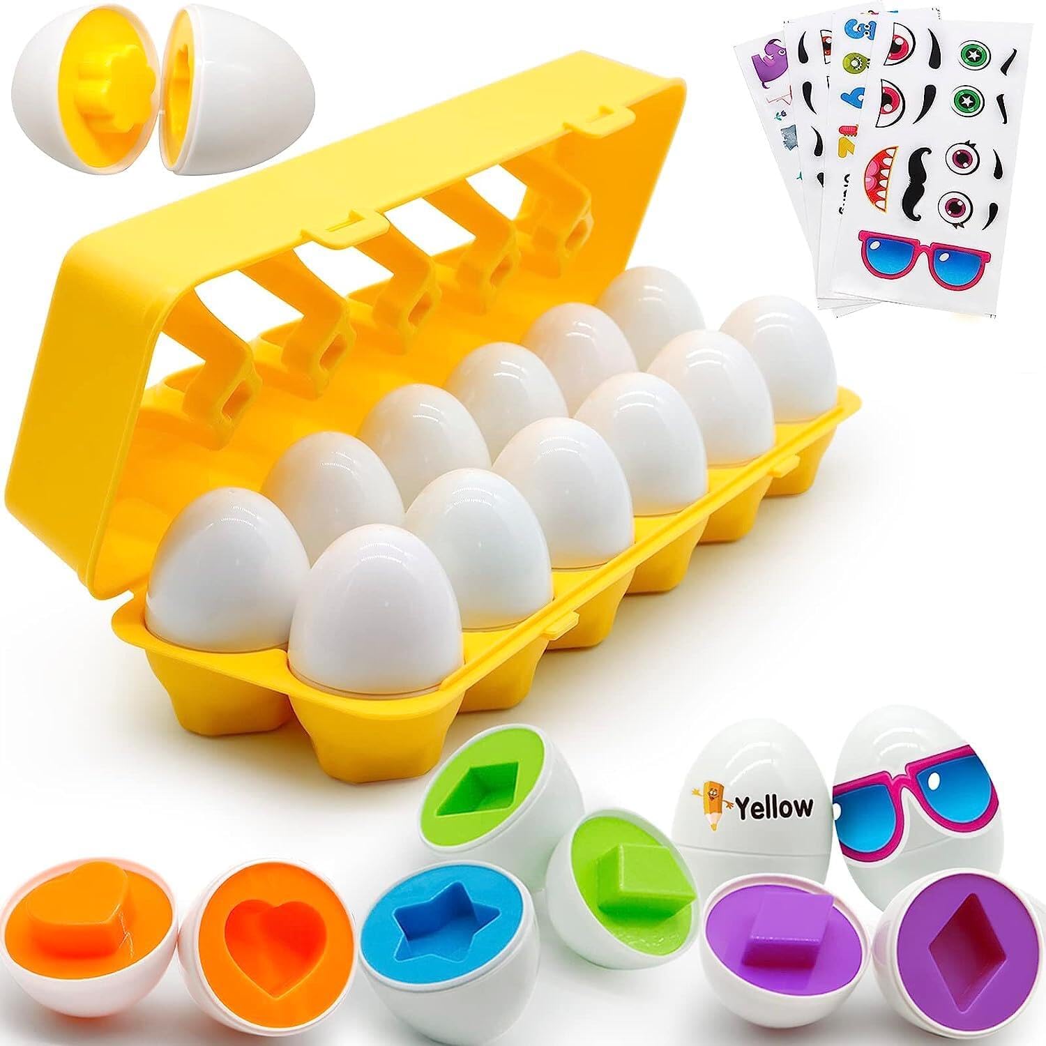 Detalle de MOONTOY Matching Eggs Montessori toy 12pcs