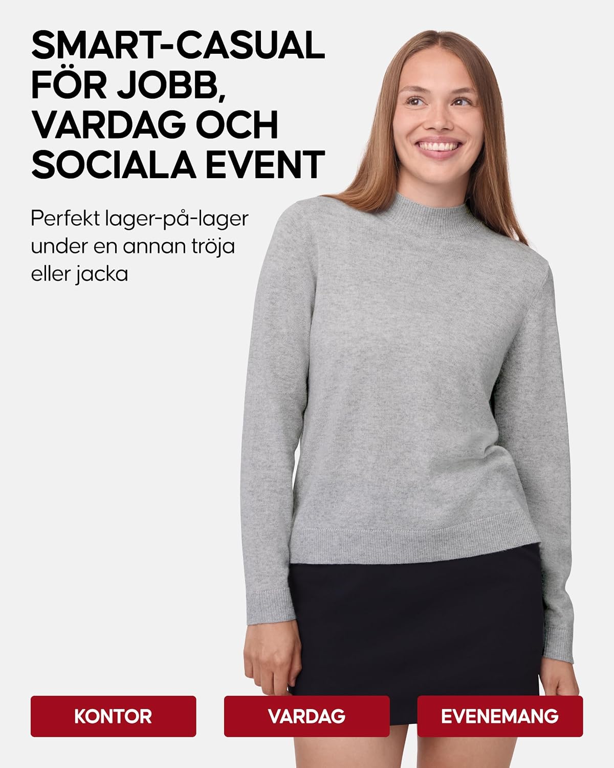 Thumbnail 3 de DANISH ENDURANCE polotröja för dam i merinoull och kashmirblandning