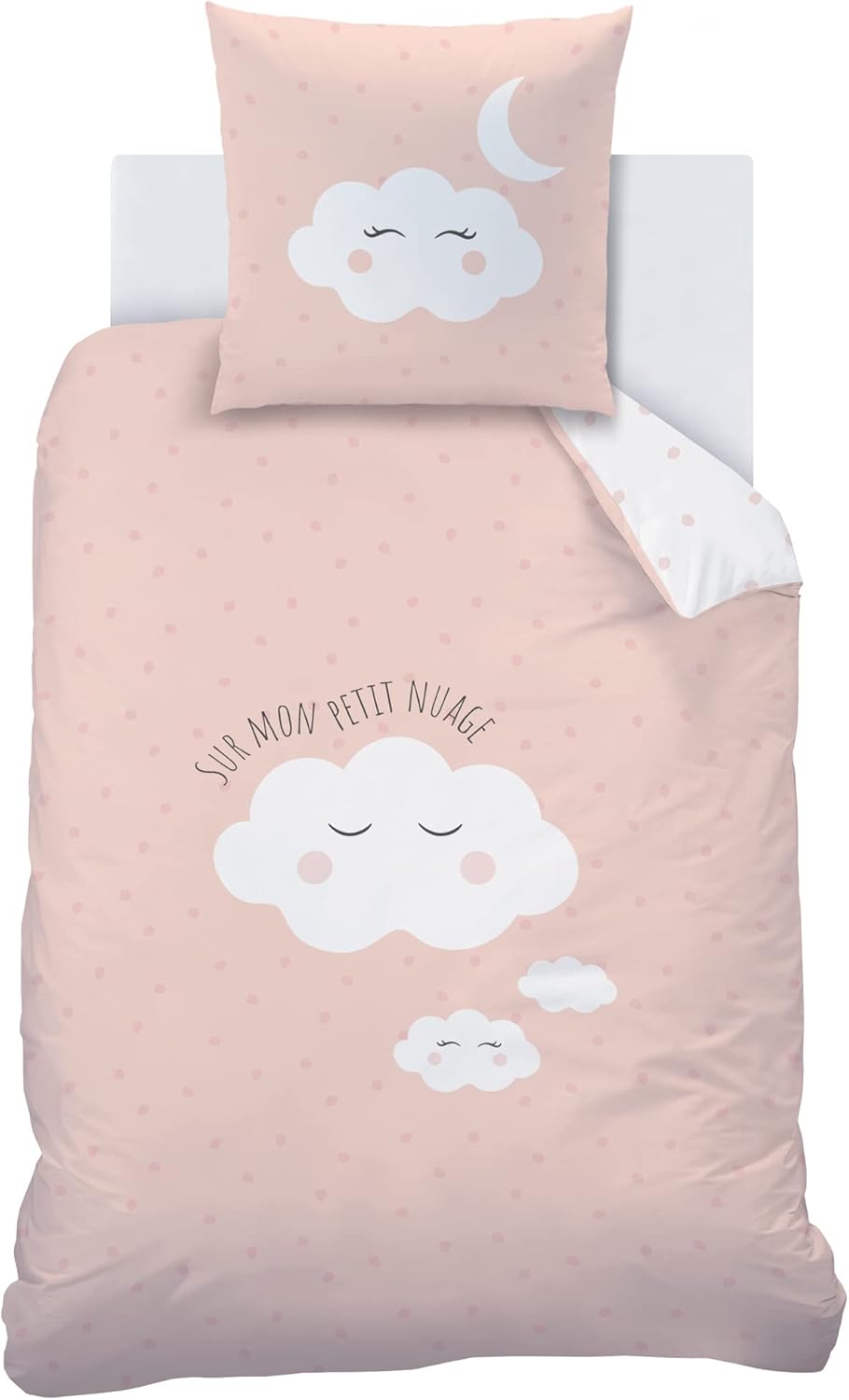 Thumbnail 2 de Parure de lit enfant fille MATT & ROSE 140x200 cm Nuages (100% coton) avec housse de couette + taie 65x65 cm