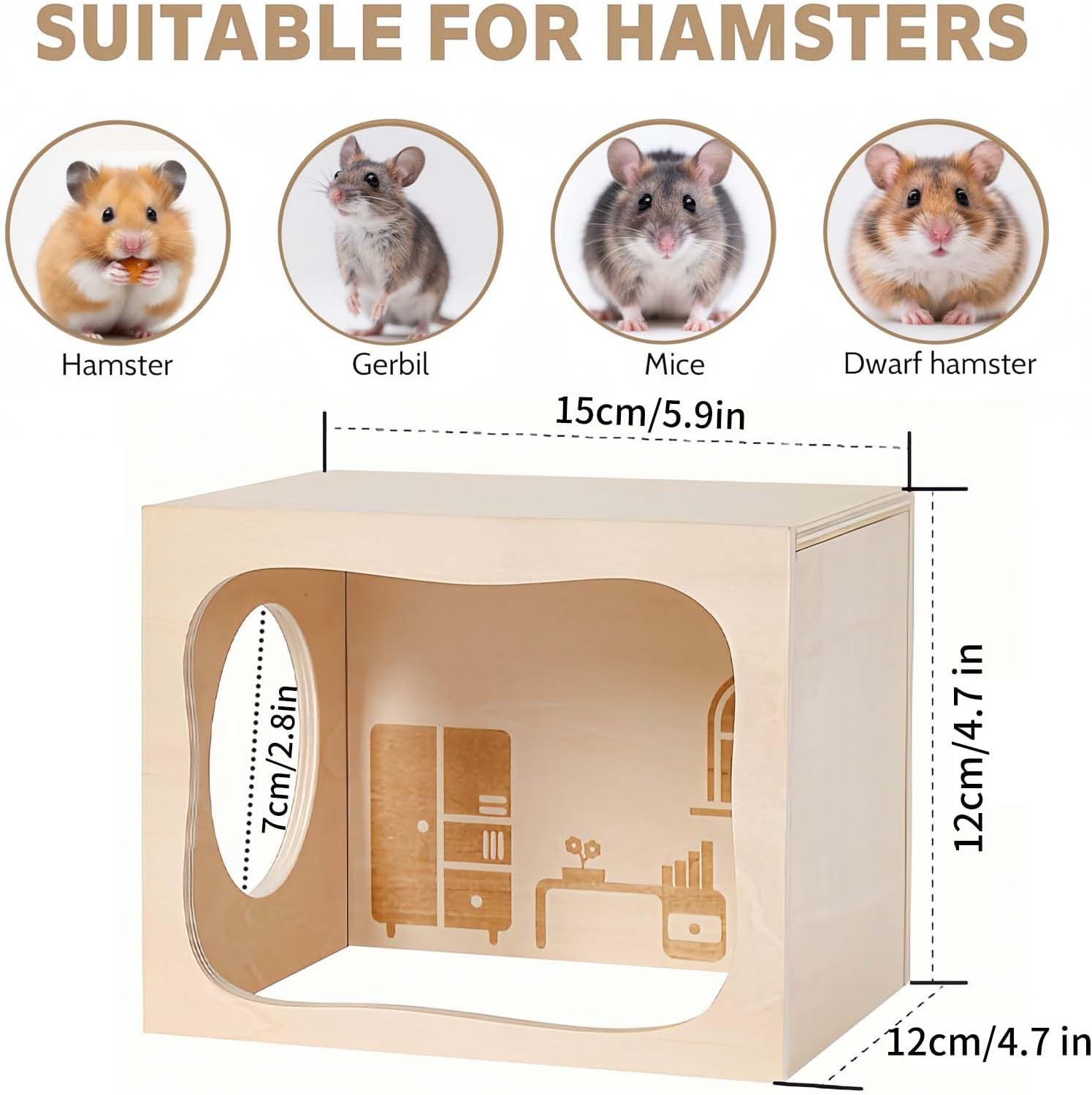 Detalle de Marchul Casetta Modulare in Legno per Criceti – Tana con Tunnel da Esplorare, Design Magnetico e Trasformazioni Infinite