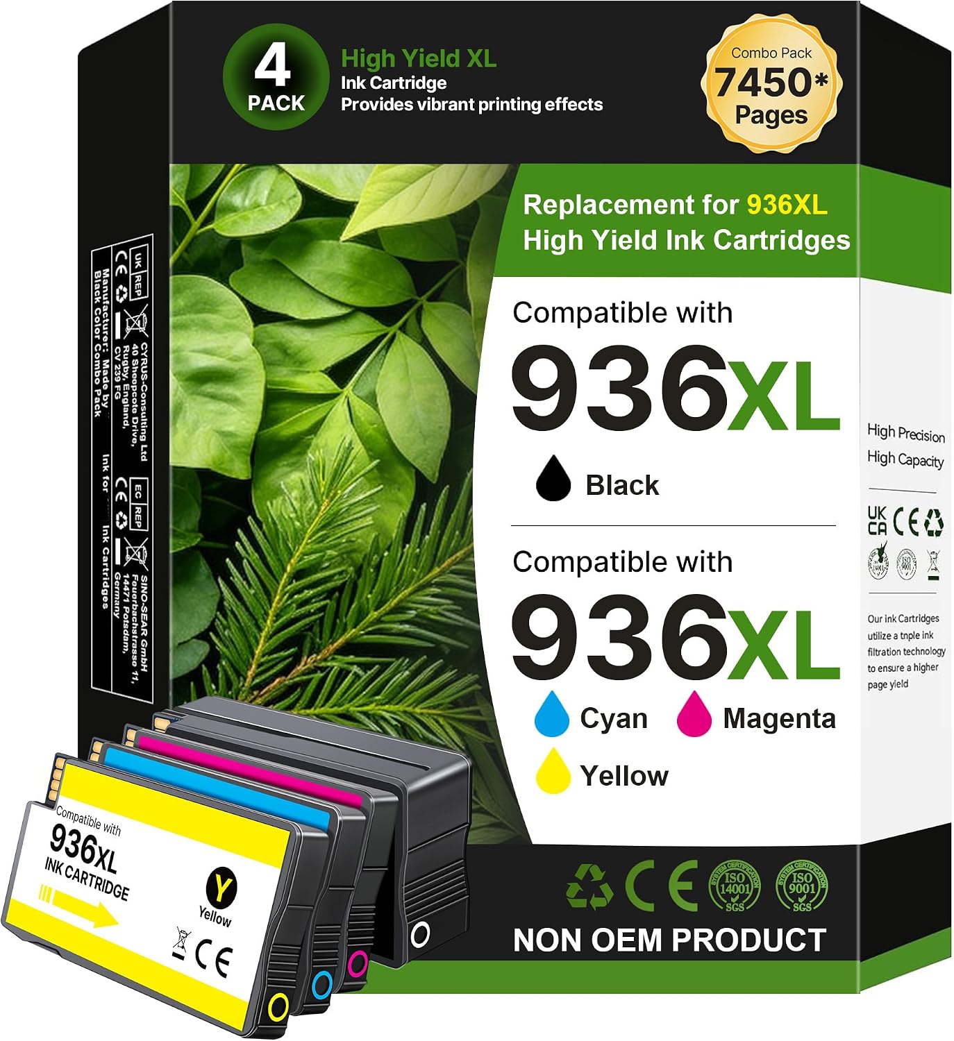 Detalle de Eudul ink cartridges 4-pack