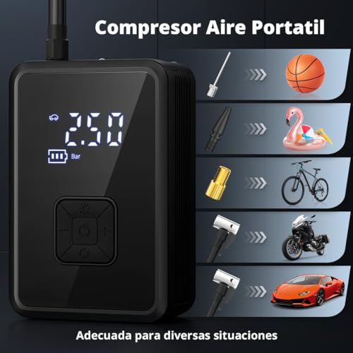 Detalle de Oasser Compresor Portátil 150PSI ✨ Inflador Ruedas y Moto