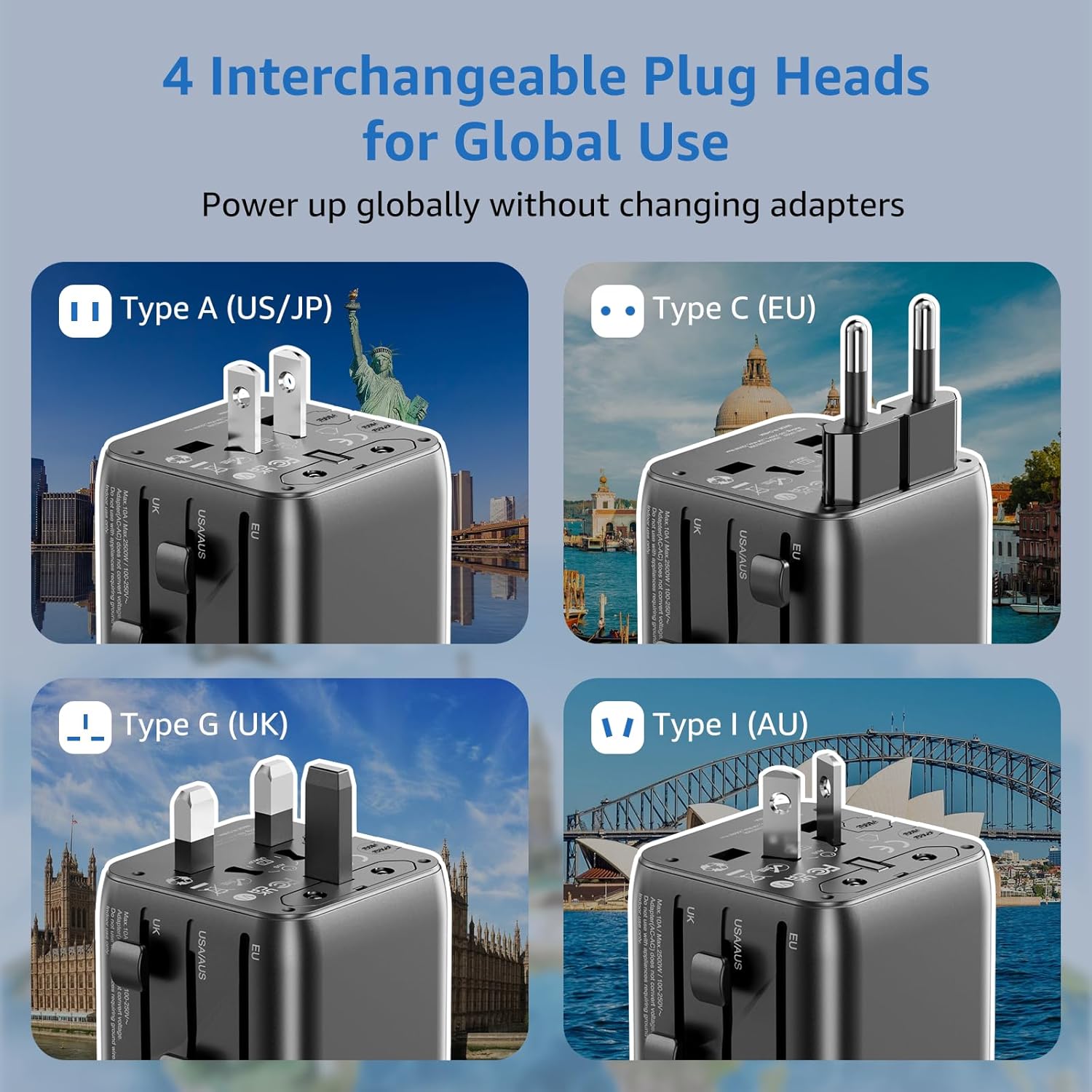 Thumbnail 3 de Universal Travel Adapter UK to World 2500W