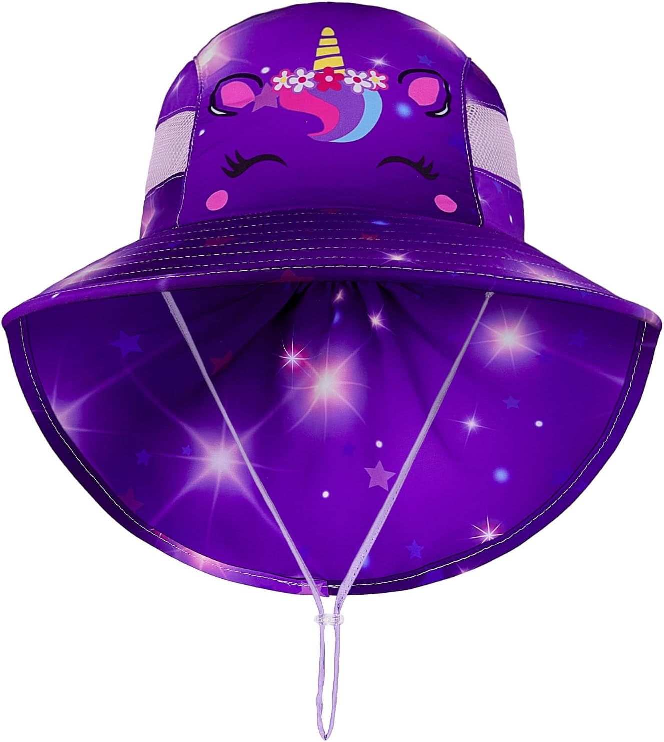 Detalle 2 de MHJY Kids Girls Sun Hat with UV Protection, Adjustable Fit & Wide Brim Neck Flap (2–9 years)