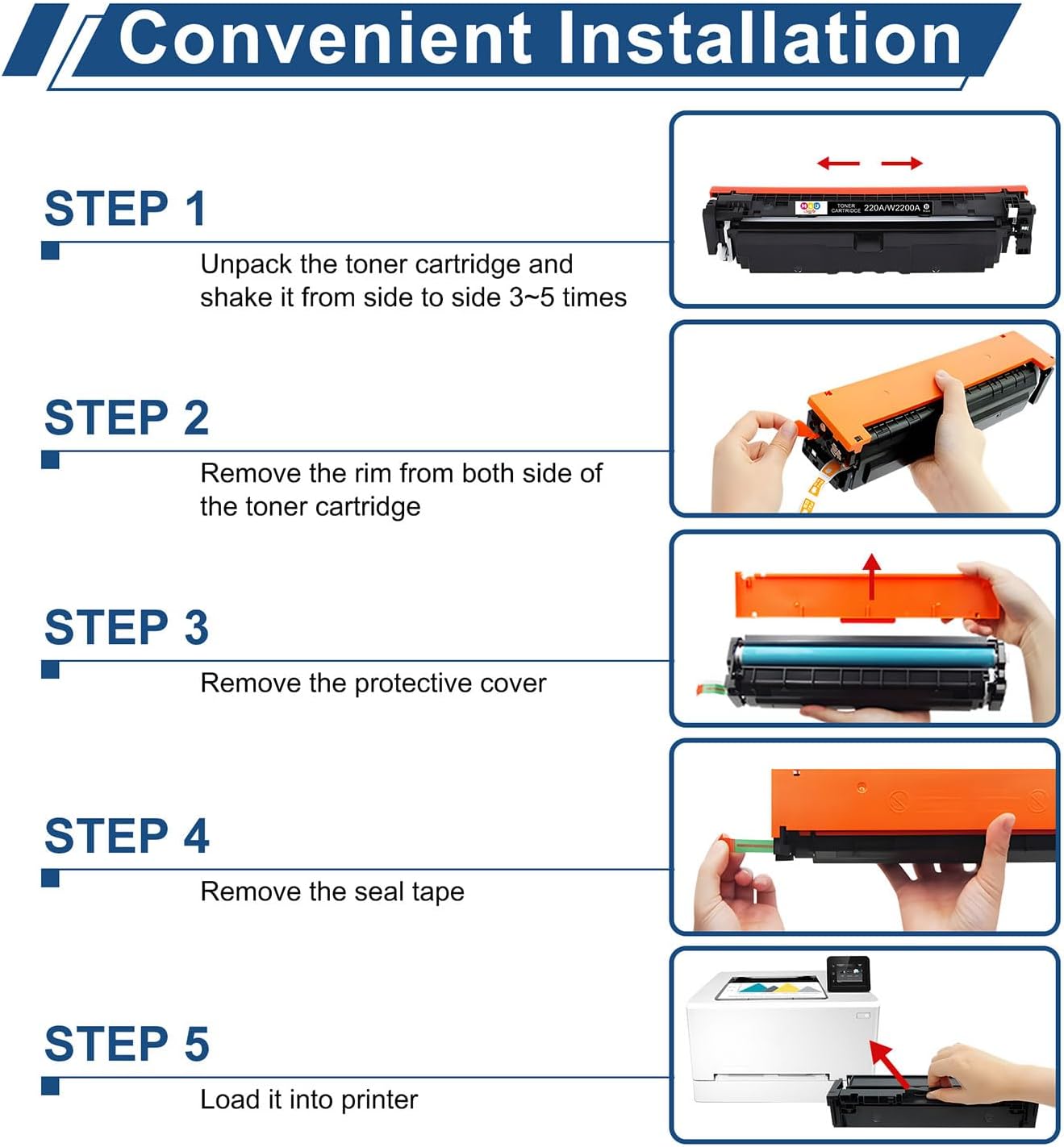 Thumbnail 4 de M4U SM4Y Cartouches de Toner Noir 220A avec Puce – Lot de 2 compatibles Color Laser Jet Pro 4302/4202