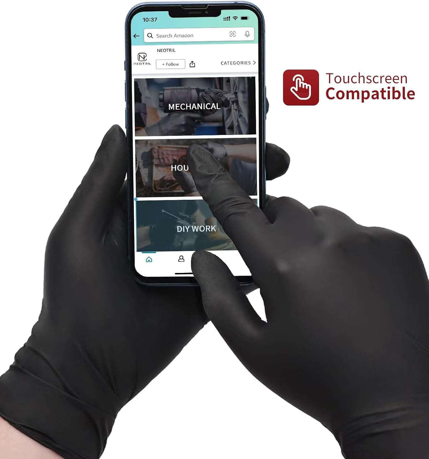 Detalle de NEOTRIL Nitrile Disposable Gloves, 6 mil