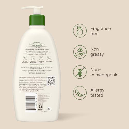 Thumbnail 8 de Aveeno Daily Moisturizing Body Lotion for Normal to Dry Skin – Fragrance Free, Non-Greasy, 18 Fl Oz