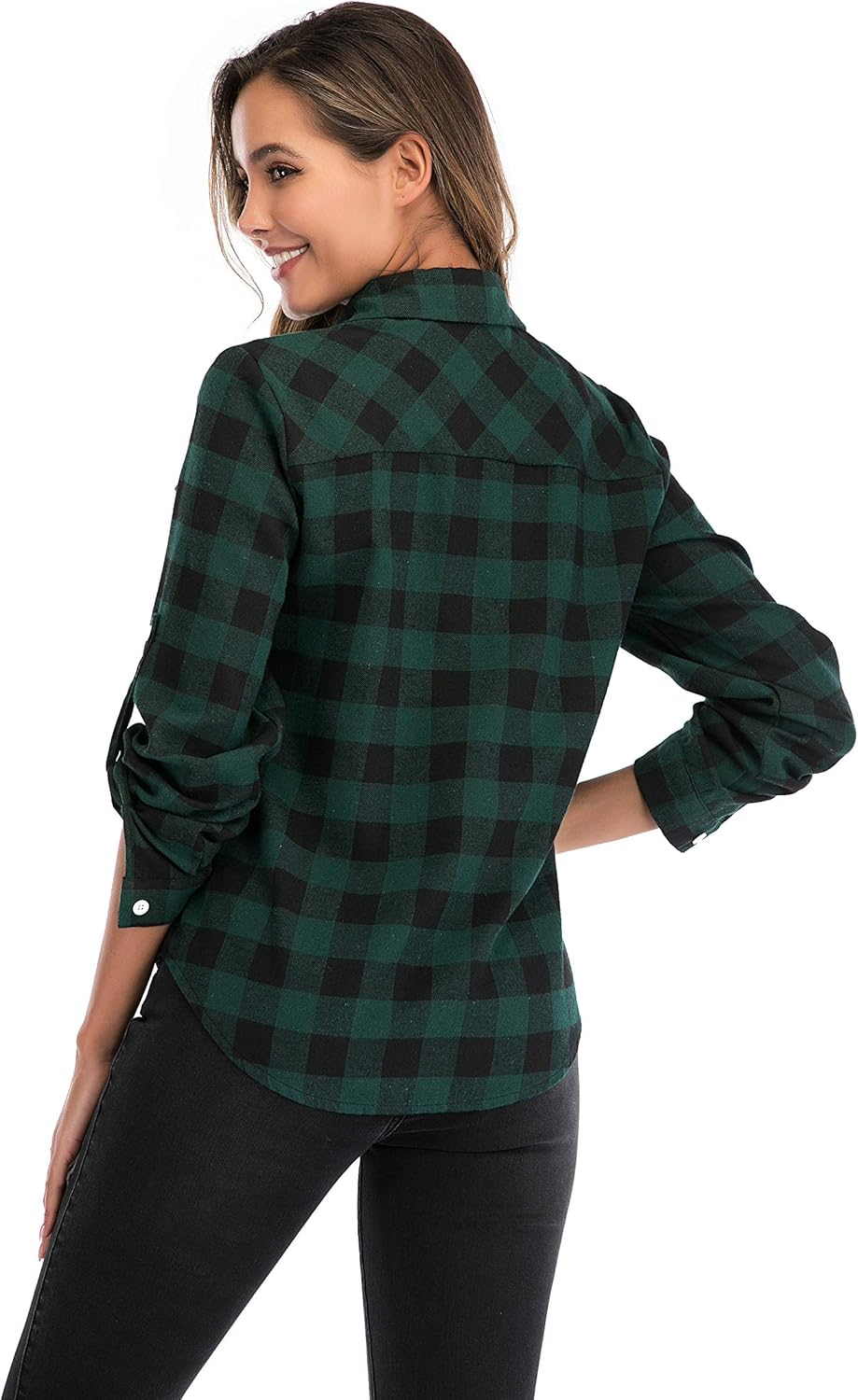 Thumbnail 3 de Enjoyoself Damen karierte Flanellbluse (Langarm) im Cowboy-/Holzfäller-Stil mit Knopfleiste