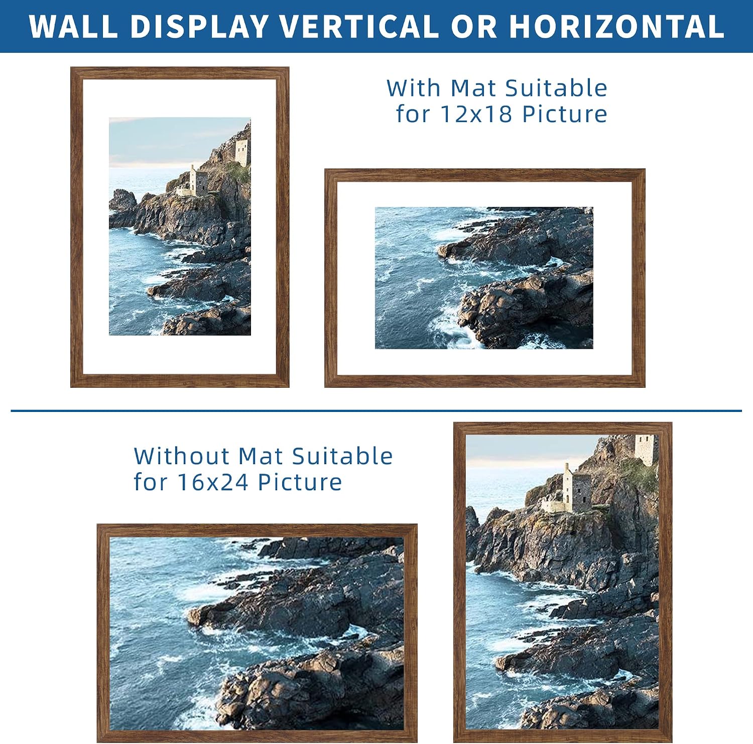 Detalle 2 de Hongkee 16x24 Rustic Brown Frame Set of 2