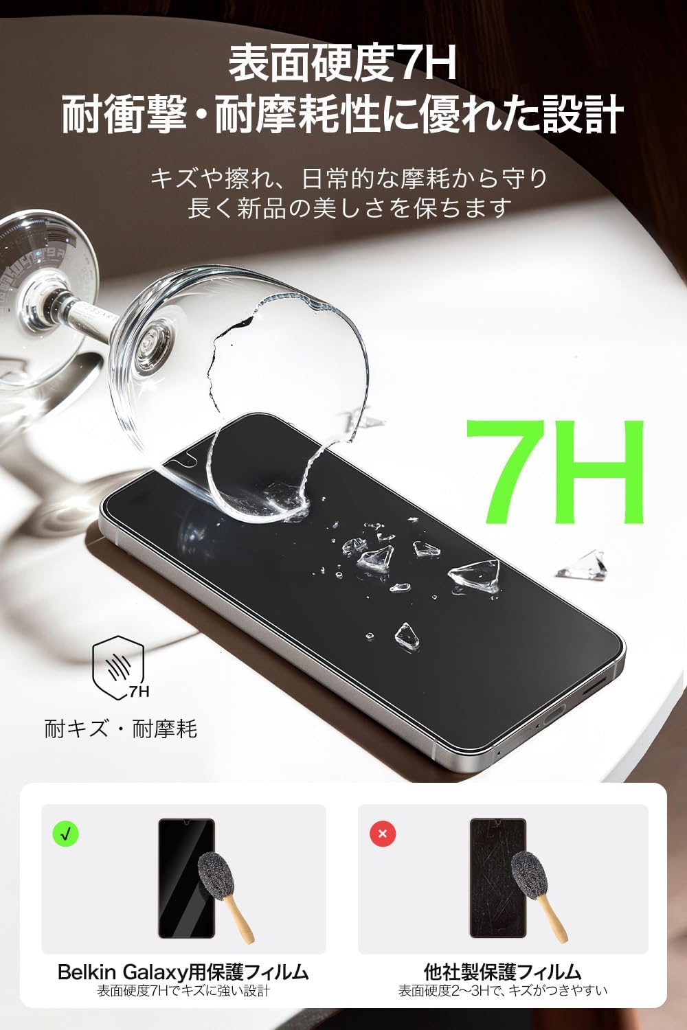Detalle 2 de Belkin Galaxy S26用 反射防止保護フィルム マット仕上げ・指紋認証対応