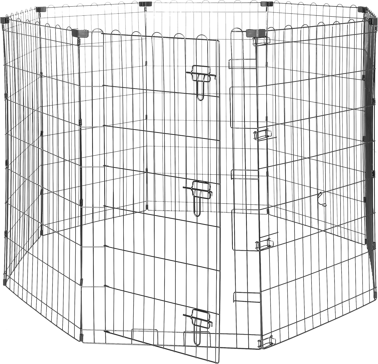 Thumbnail 5 de Amazon Basics Parc de jeu en métal pliable pour chiens et animaux – 8 panneaux, porte, 91 cm – Noir (Octogonal)