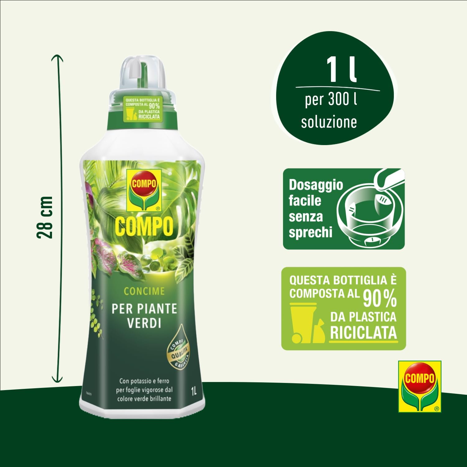Detalle 2 de COMPO Concime Liquido Per Piante Verdi 1L – nutrimento equilibrato per piante d'appartamento