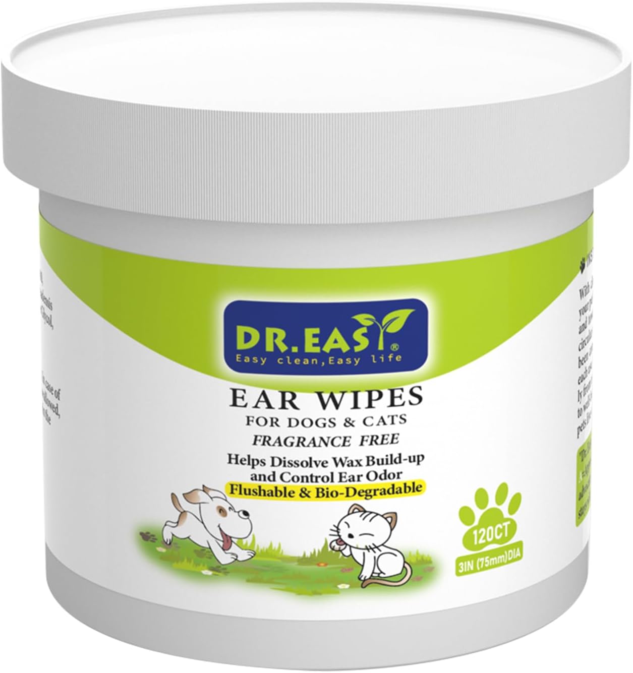 Dr.Easy Pet lingettes oreilles 120ct