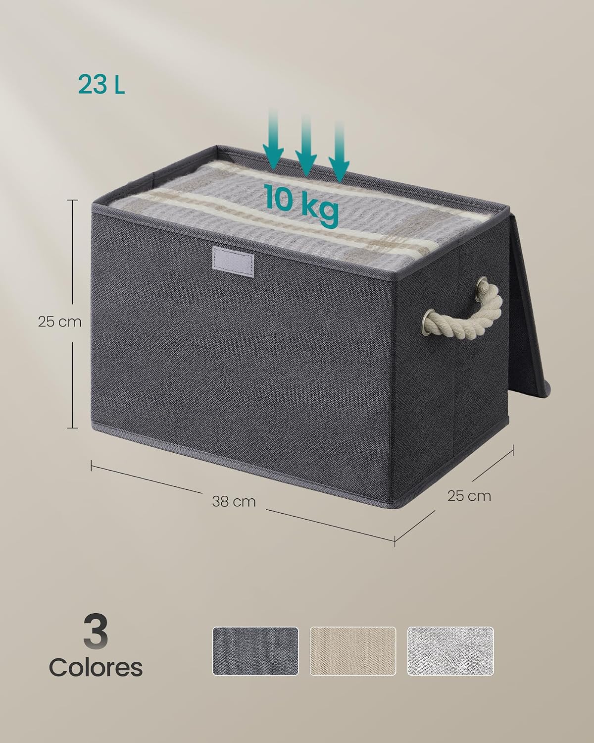 Thumbnail 5 de SONGMICS RFB013GZ01 caja plegable 38 x 25 x 25 cm
